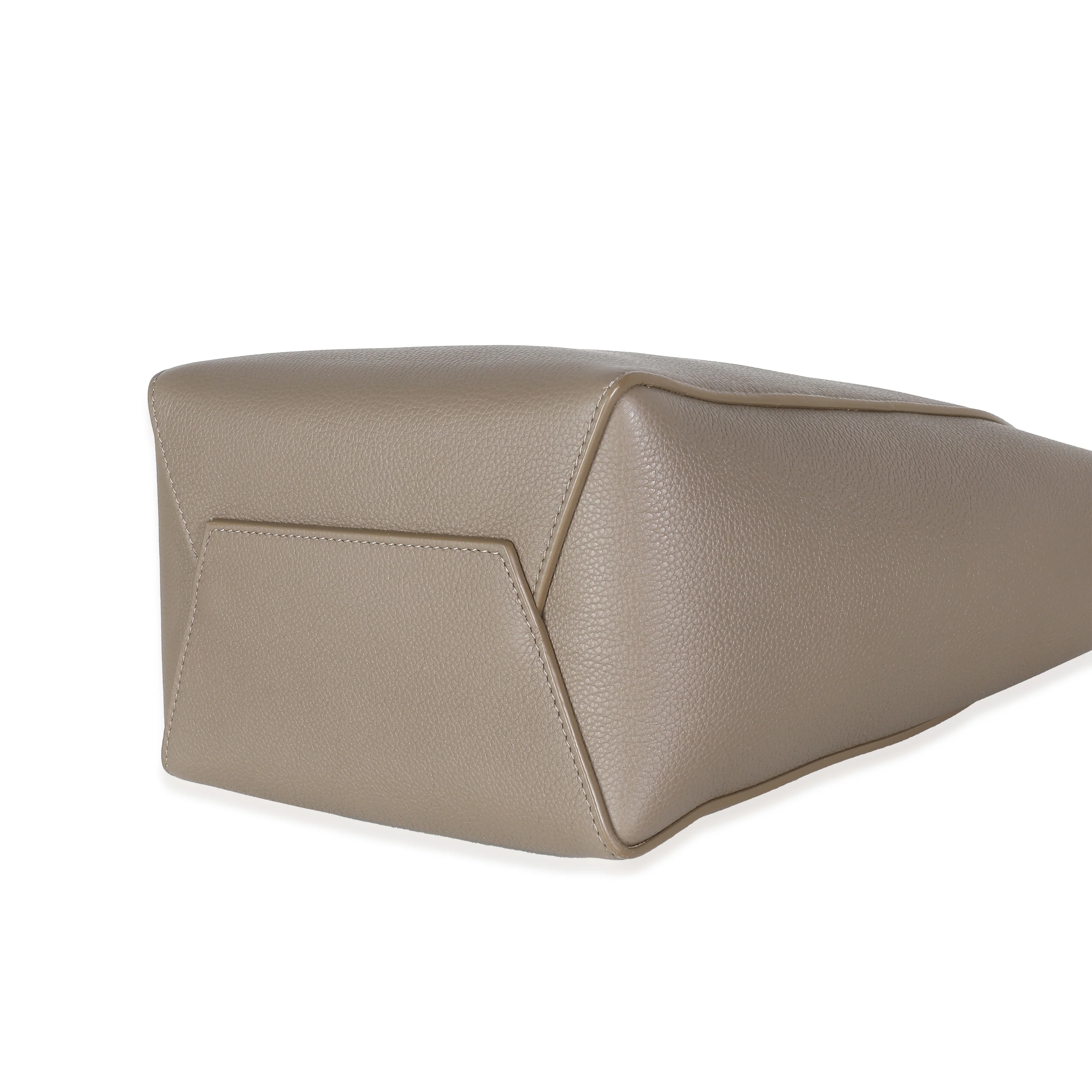 Taupe Soft Grained Calfskin Small Sangle Bucket - Image 7