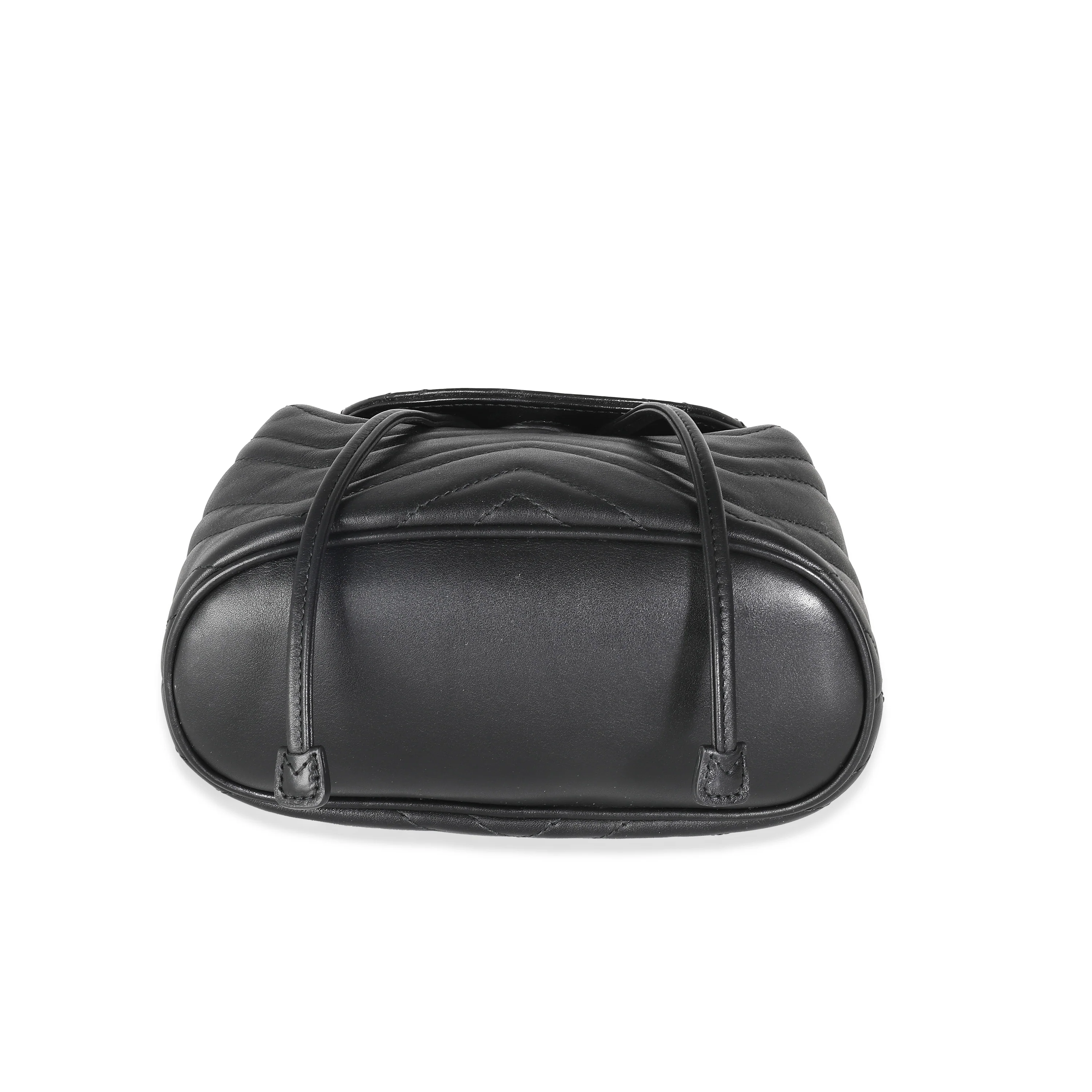 Black Matelasse Calfskin Mini GG Marmont Flap Backpack - Image 3