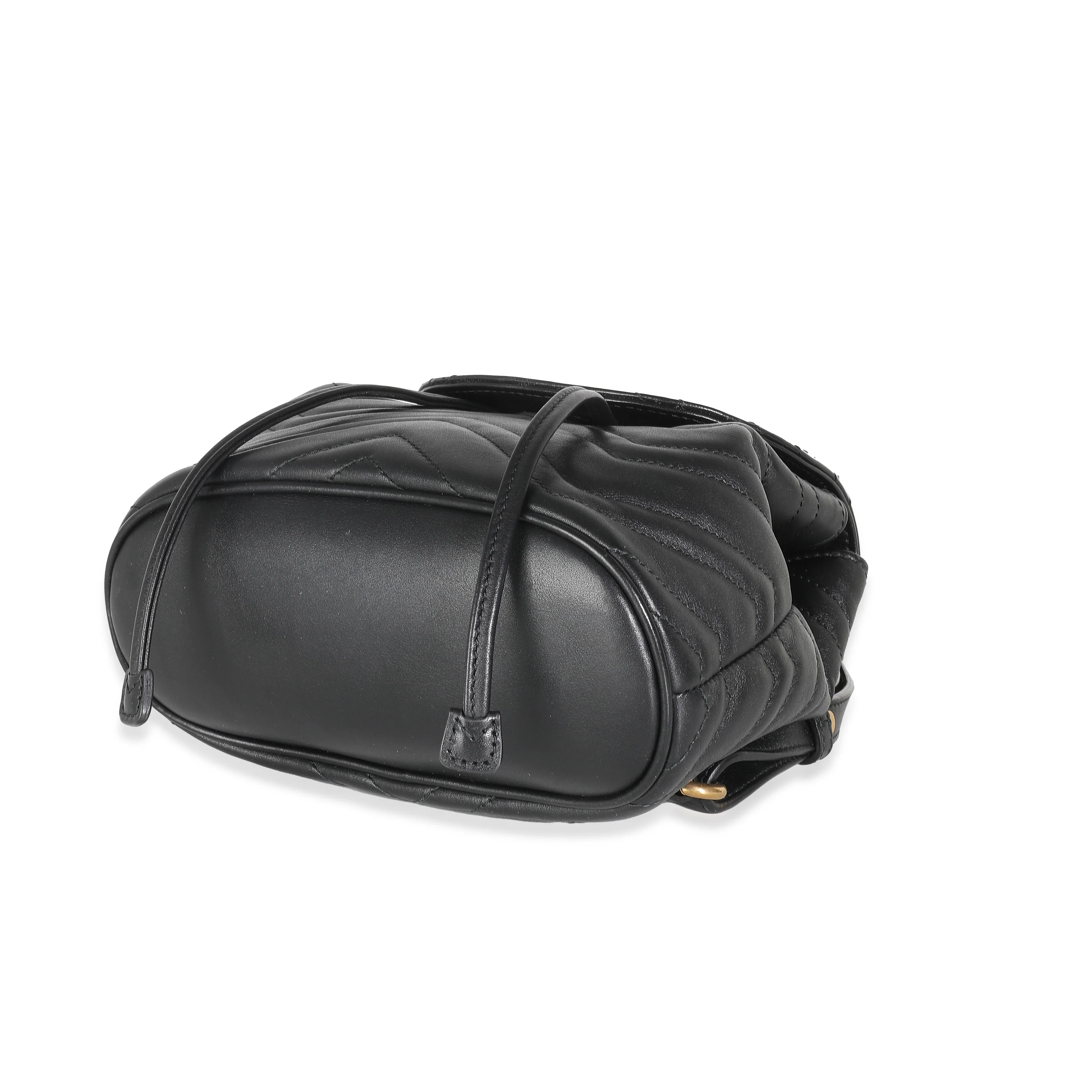 Black Matelasse Calfskin Mini GG Marmont Flap Backpack - Image 4