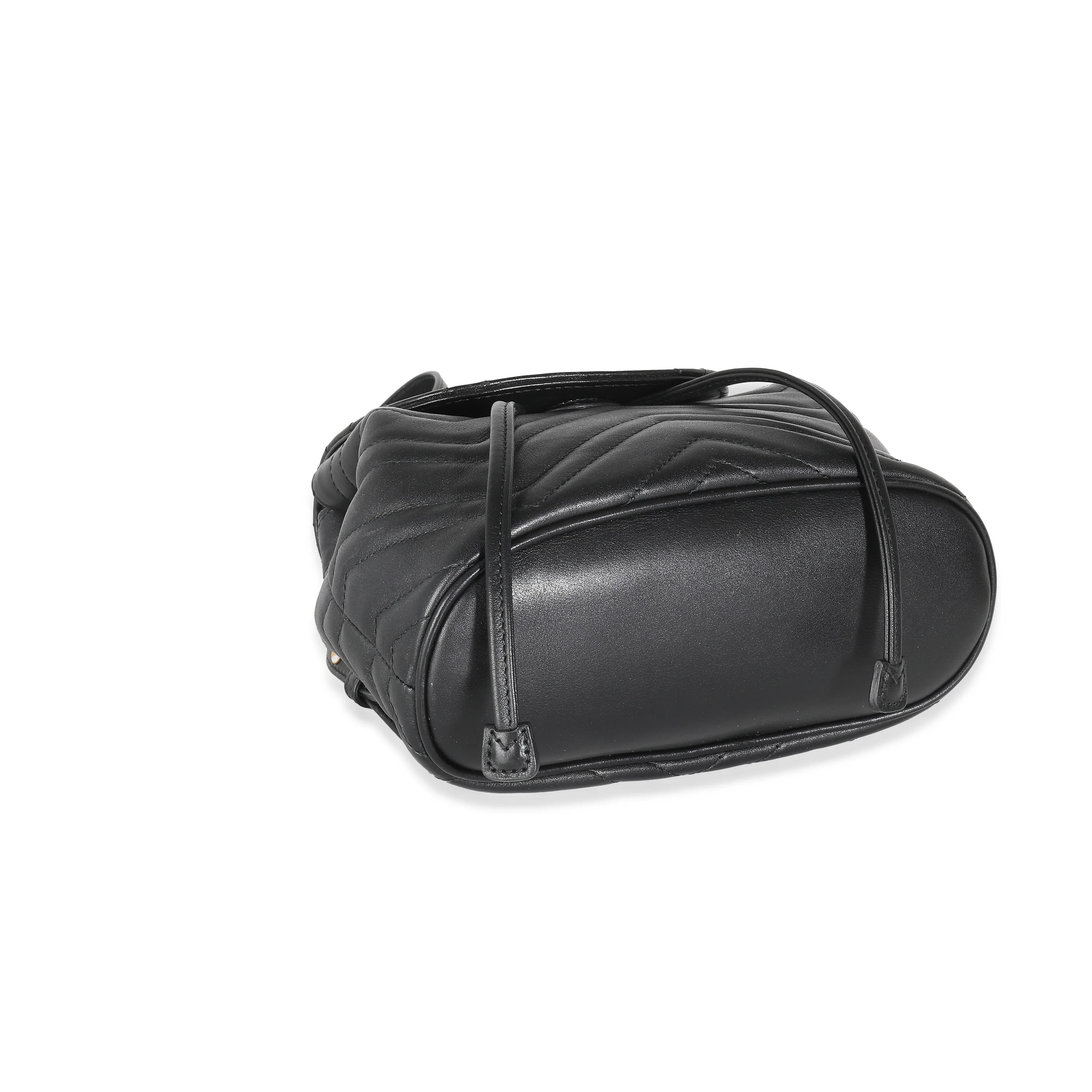 Black Matelasse Calfskin Mini GG Marmont Flap Backpack - Image 5