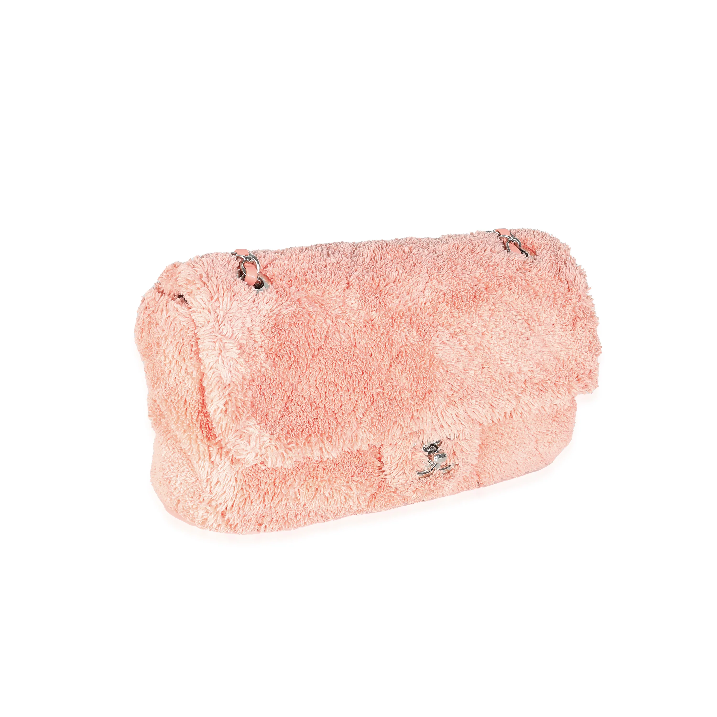 Pink Quilted Terry Cloth Coco Beach Flap Bag - Image 3