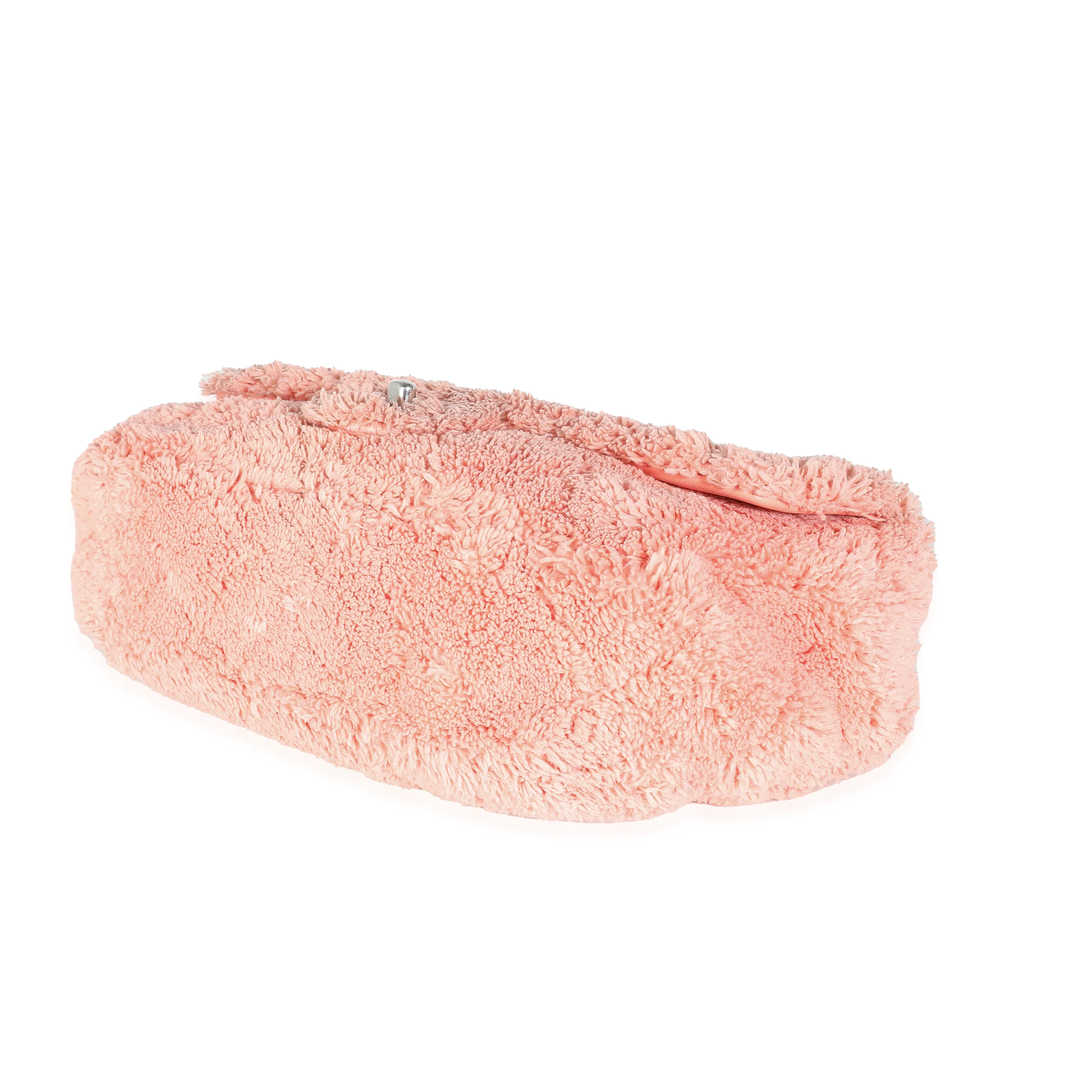 Pink Quilted Terry Cloth Coco Beach Flap Bag - Image 7