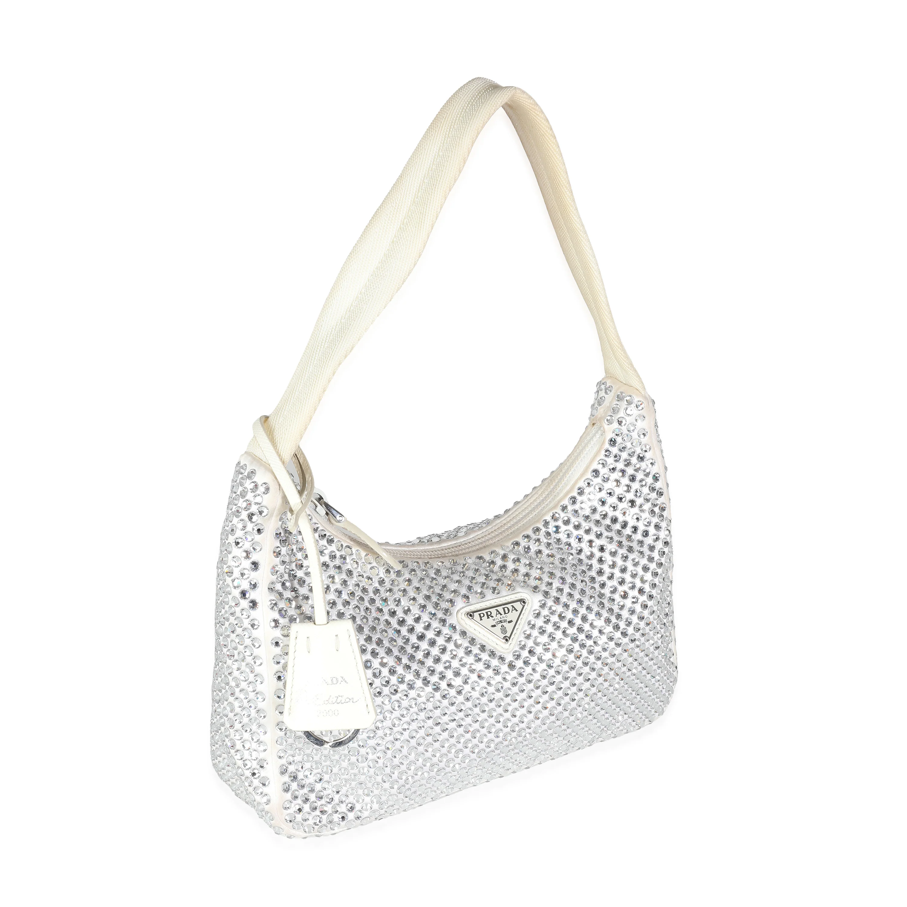 White Satin Crystals Re-Edition 2000 Mini Bag - Image 3