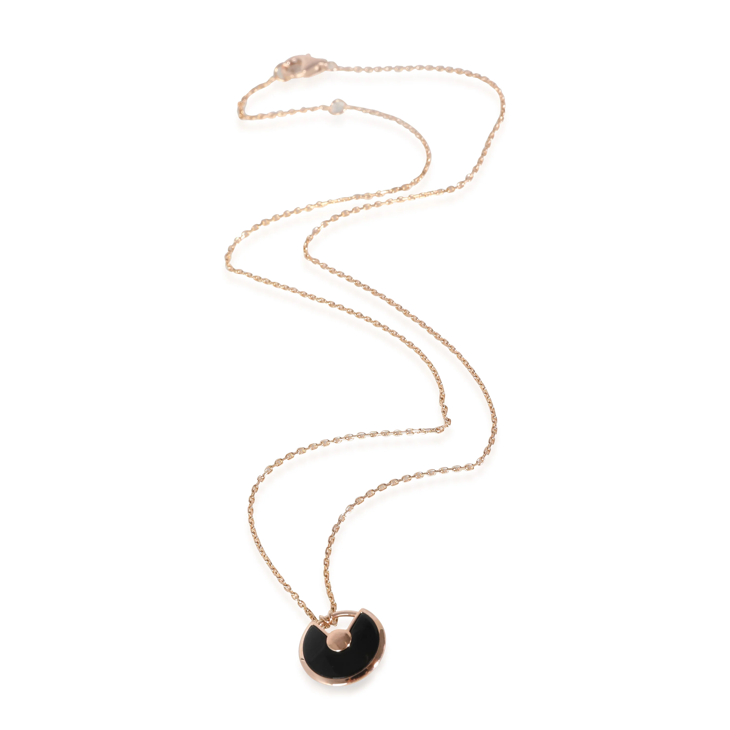 Amulette de Cartier Onyx Necklace in 18k Rose Gold 0.02 CTW - Image 2