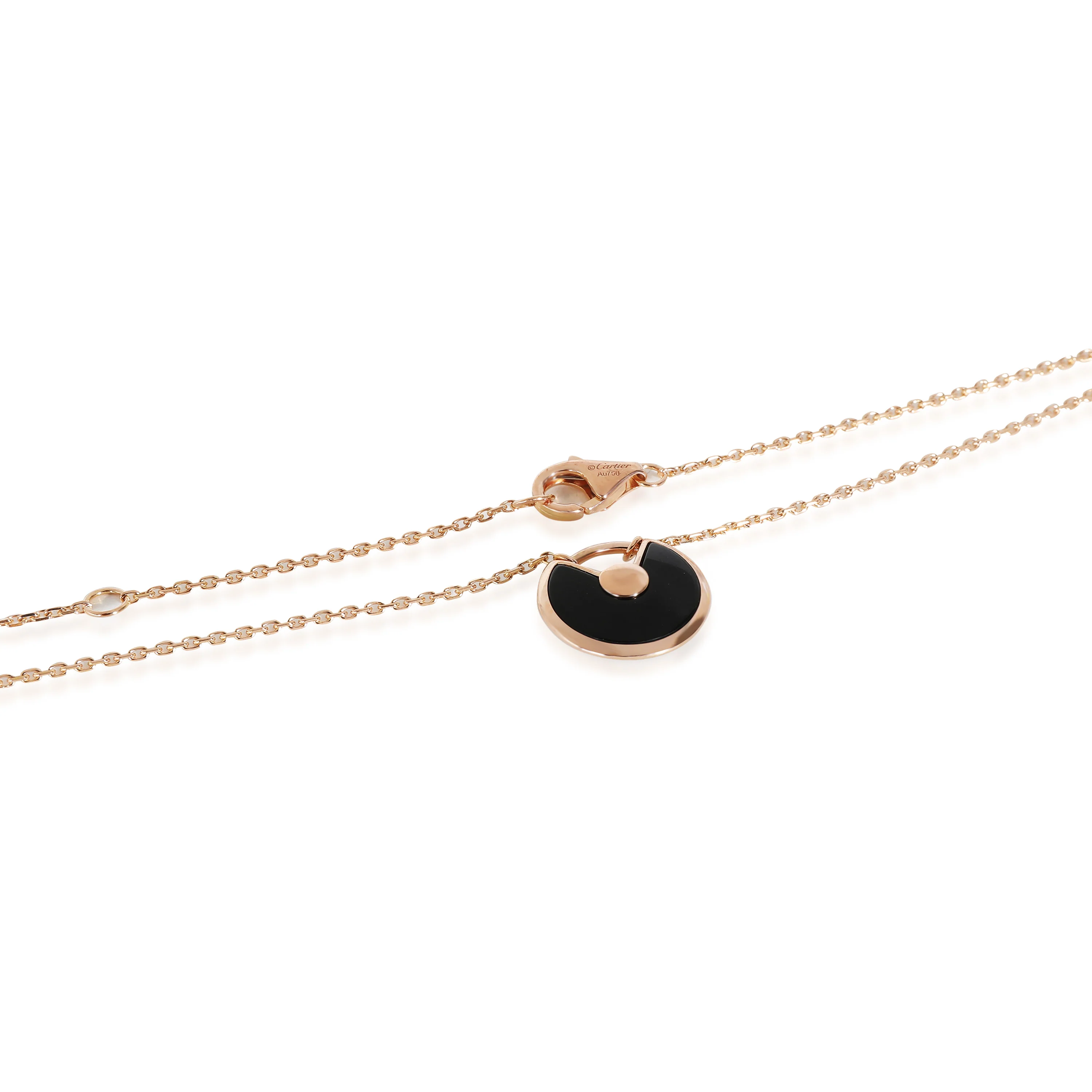 Amulette de Cartier Onyx Necklace in 18k Rose Gold 0.02 CTW - Image 3