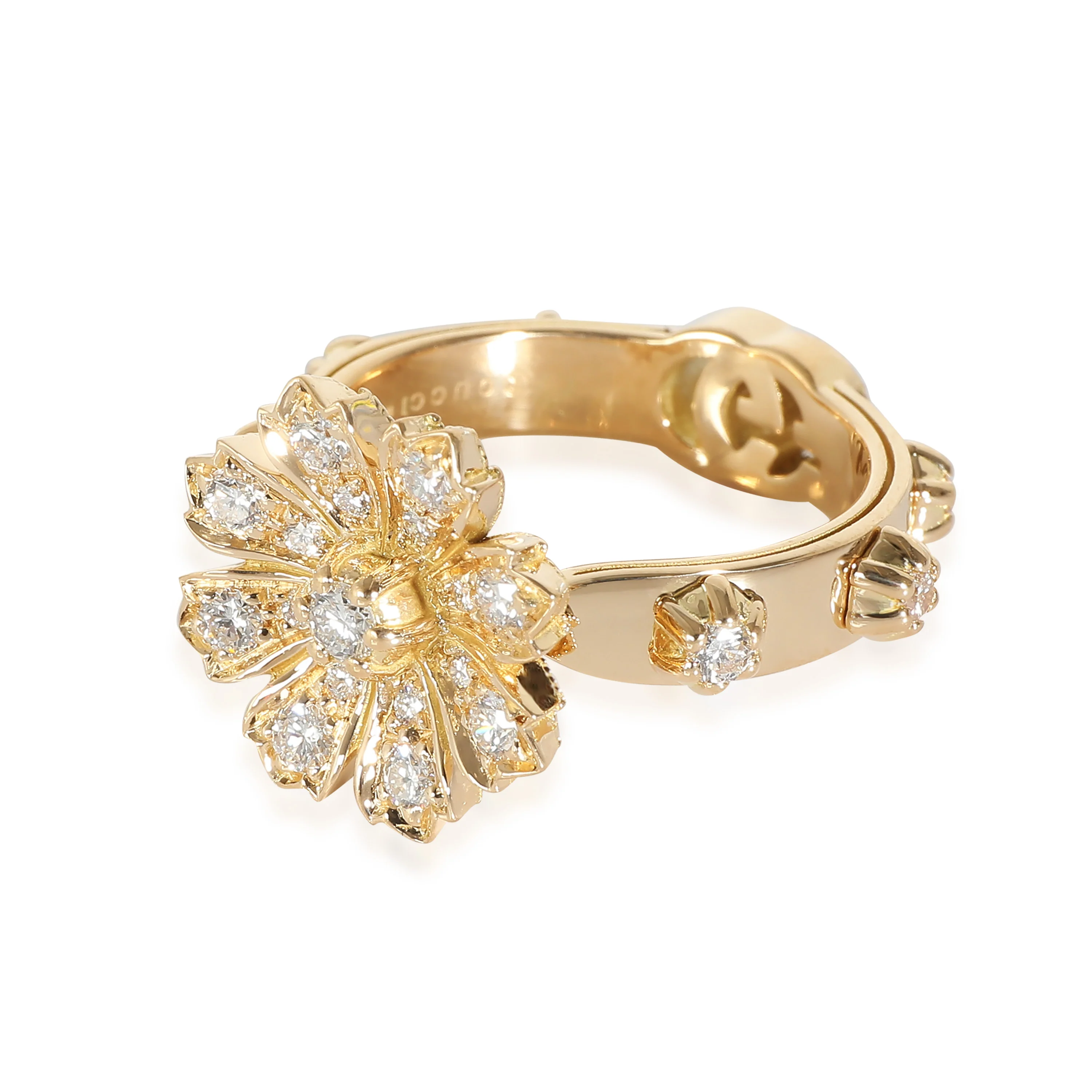 Flora Ring with Diamonds in 18k Yellow Gold 0.63 CTW - Image 5