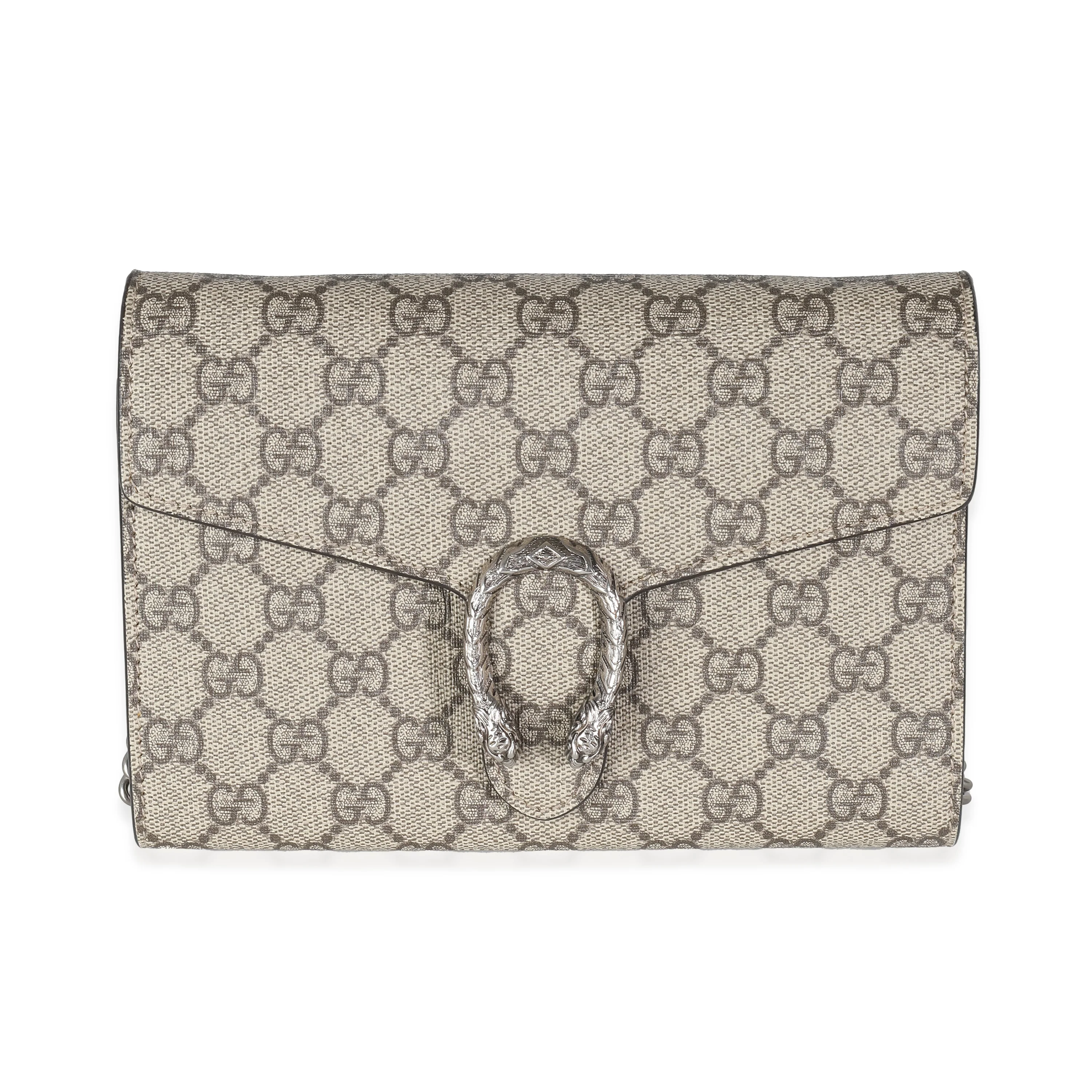 Beige GG Supreme Dionysus Chain Wallet