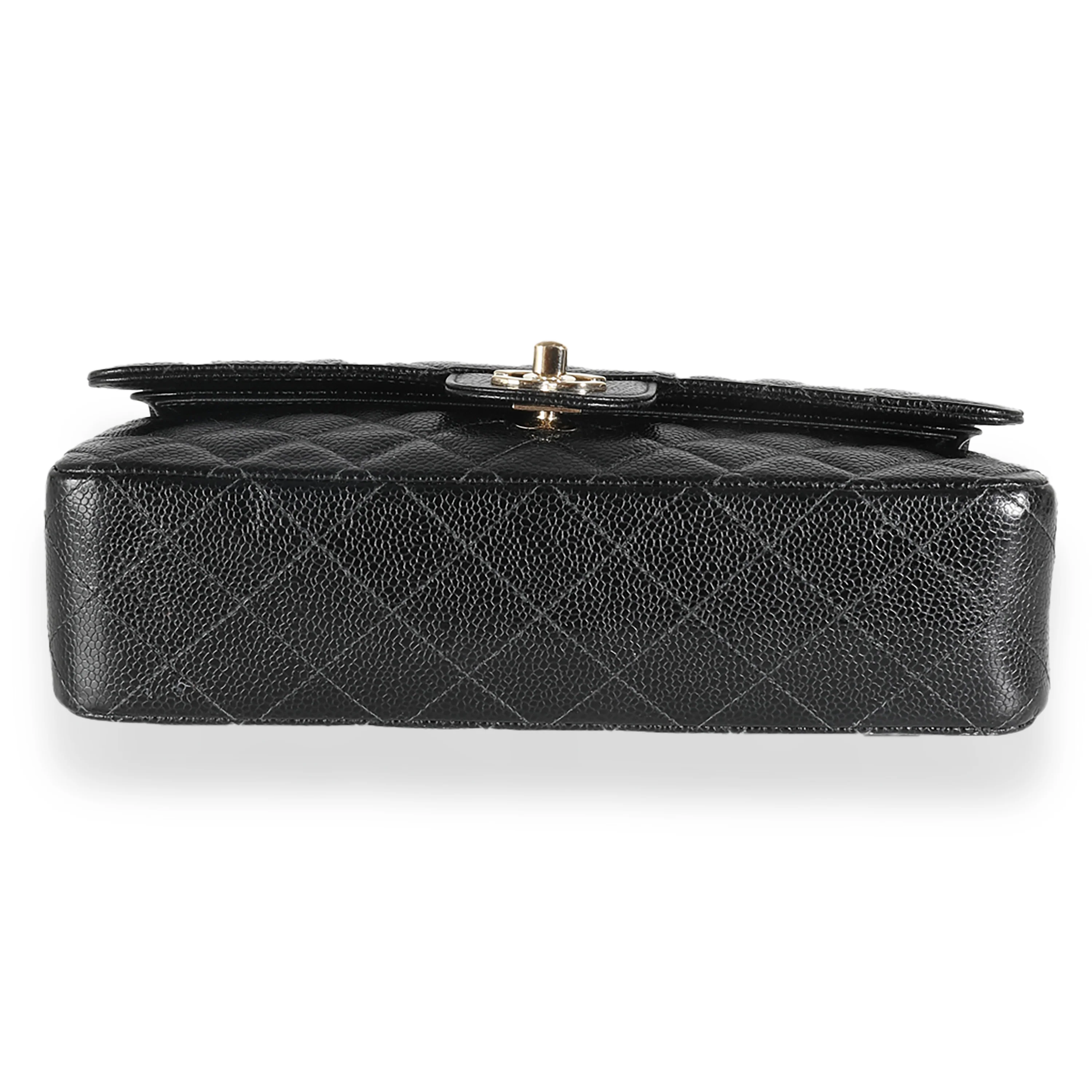 Black Quilted Caviar Medium Classic Double Flap Bag - Image 5