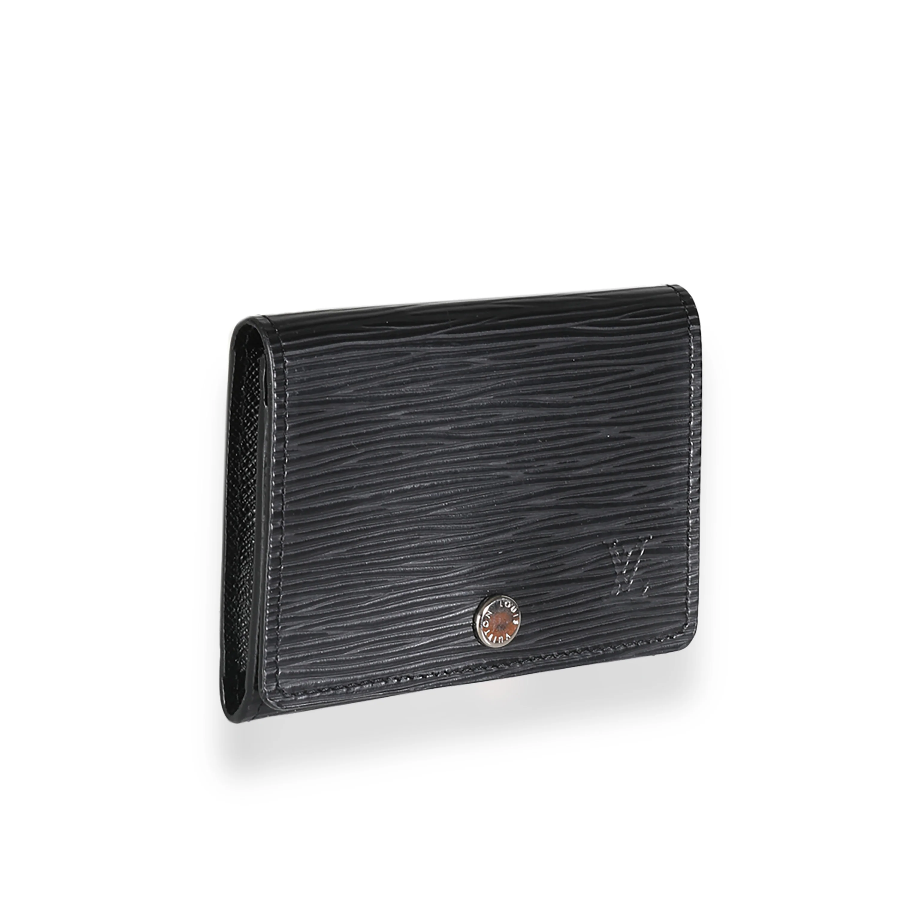 Black Epi Business Card Holder - Image 3