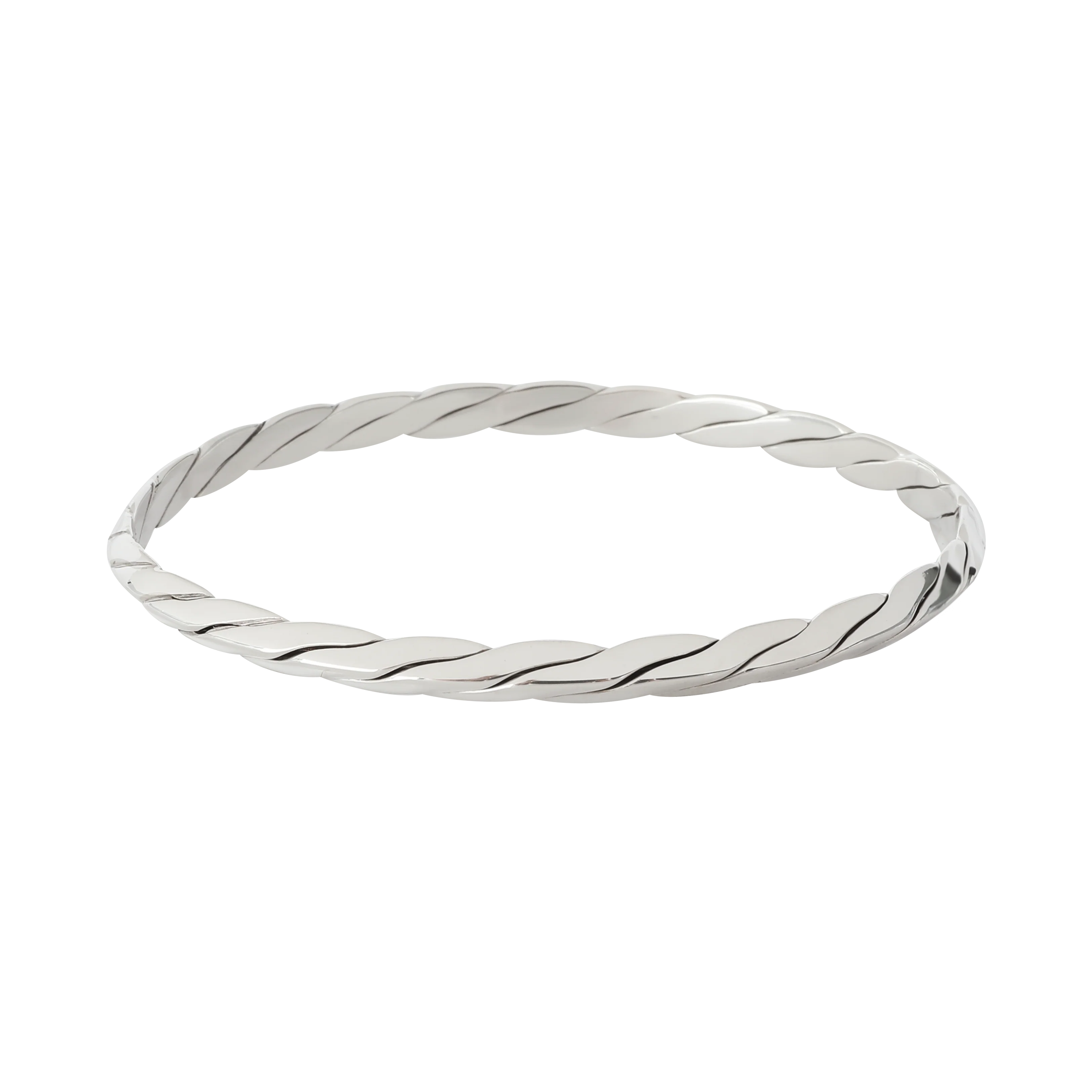 Twisted Slip on Bracelet in  Sterling Silver