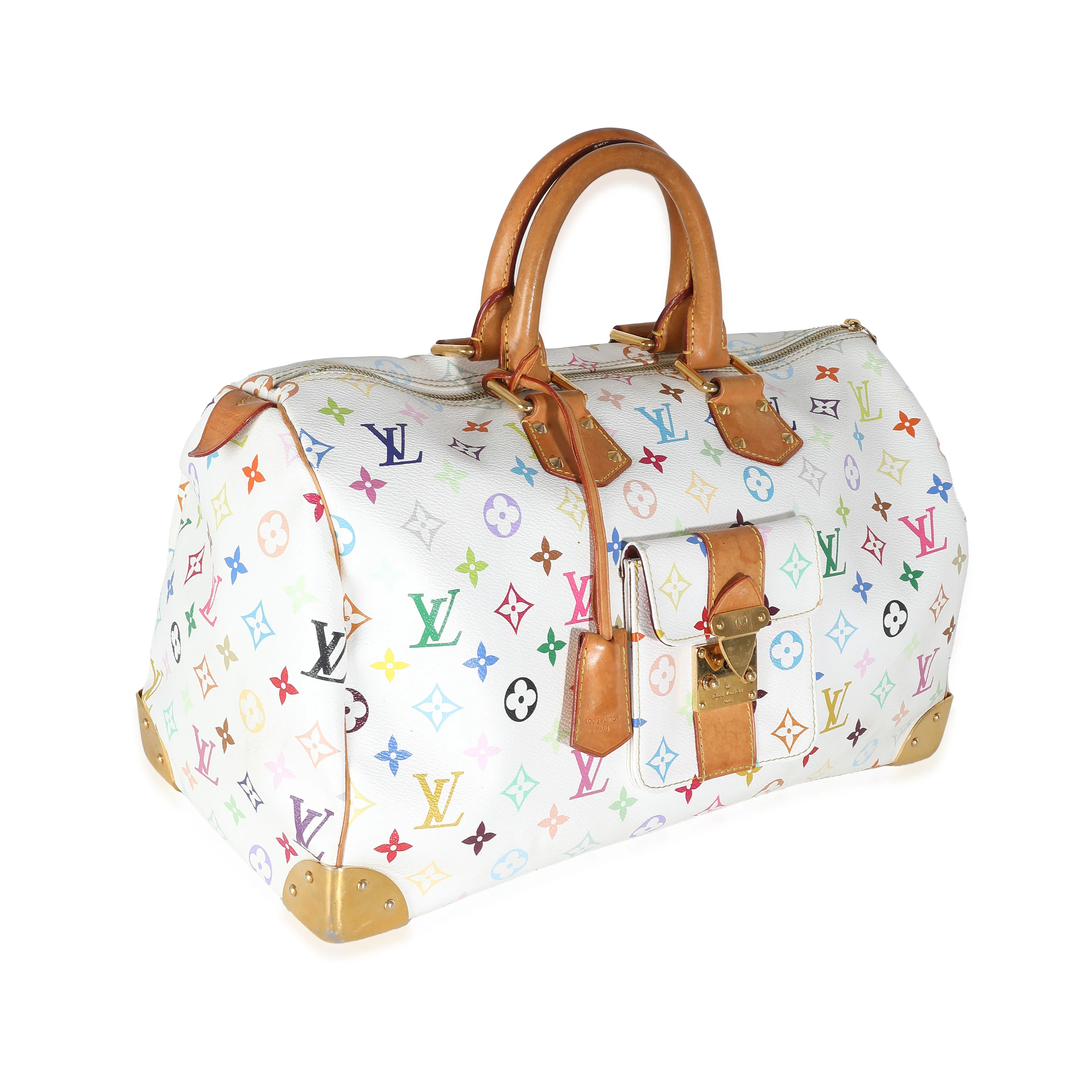 White Multicolor Canvas Speedy 40 - Image 3