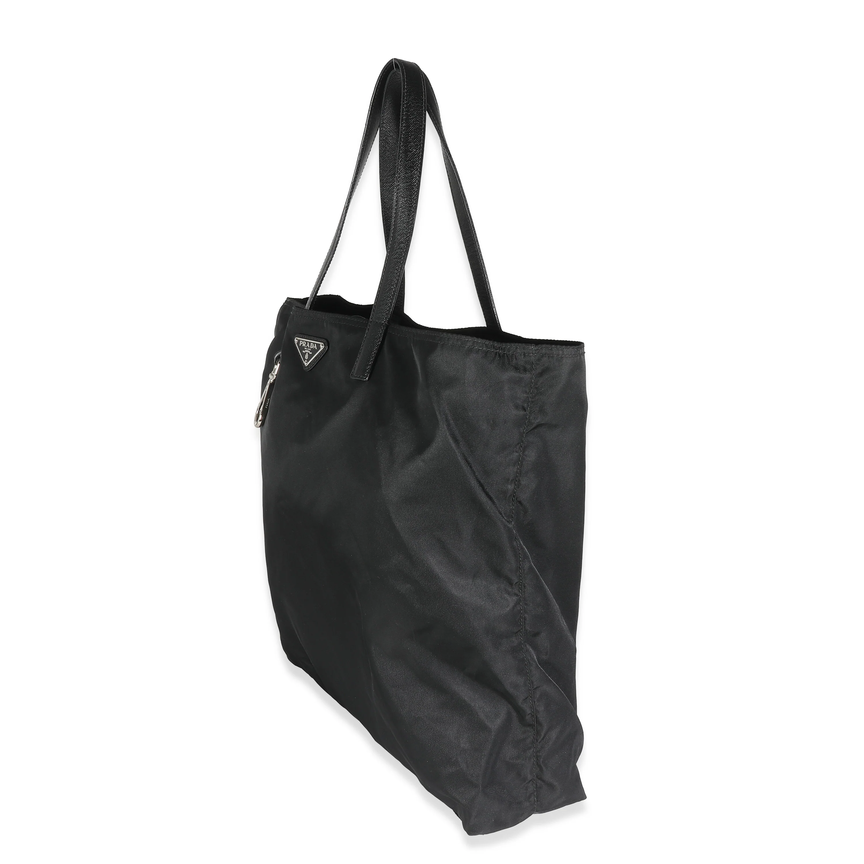 Black Nylon Logo Shopper Tote - Image 2