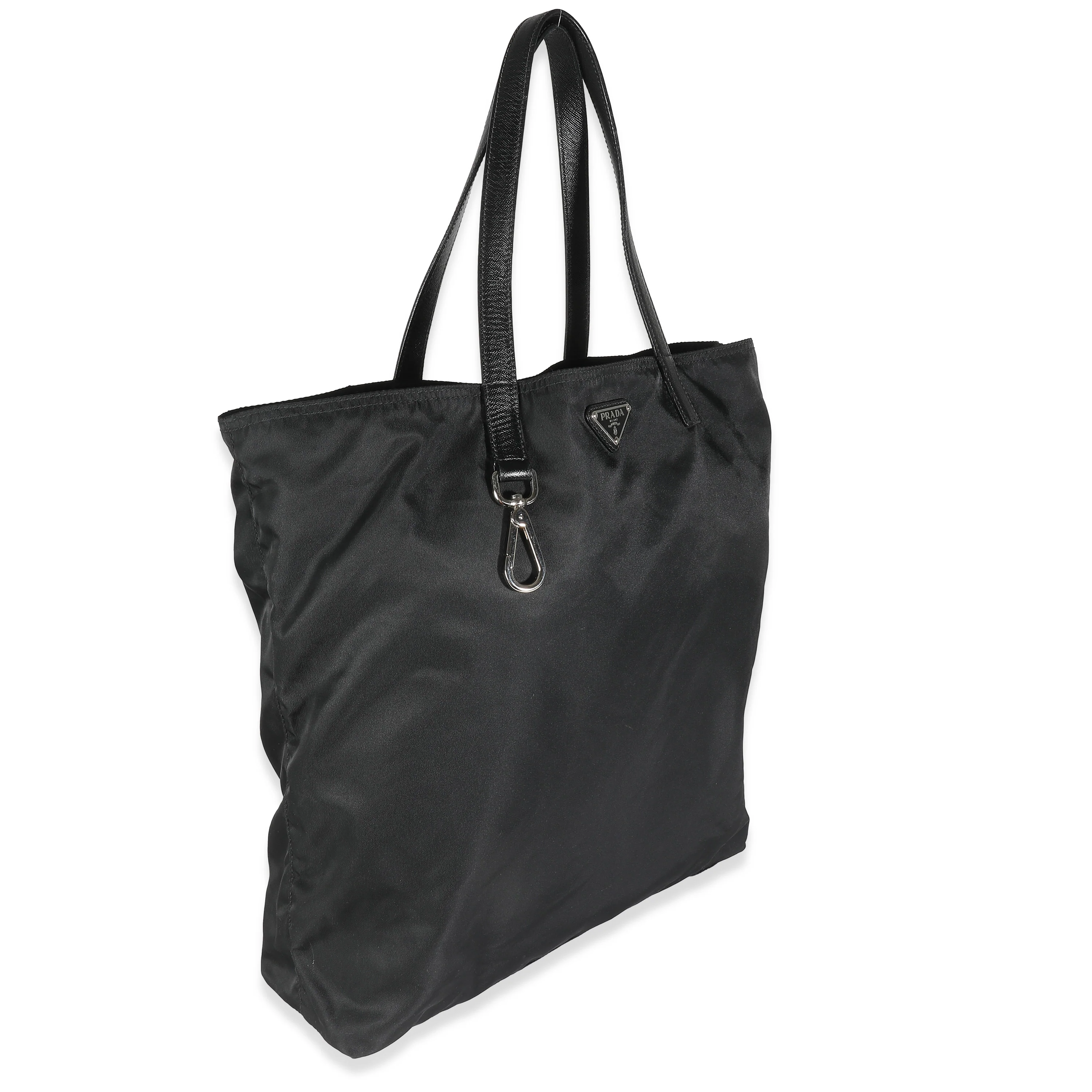 Black Nylon Logo Shopper Tote - Image 3