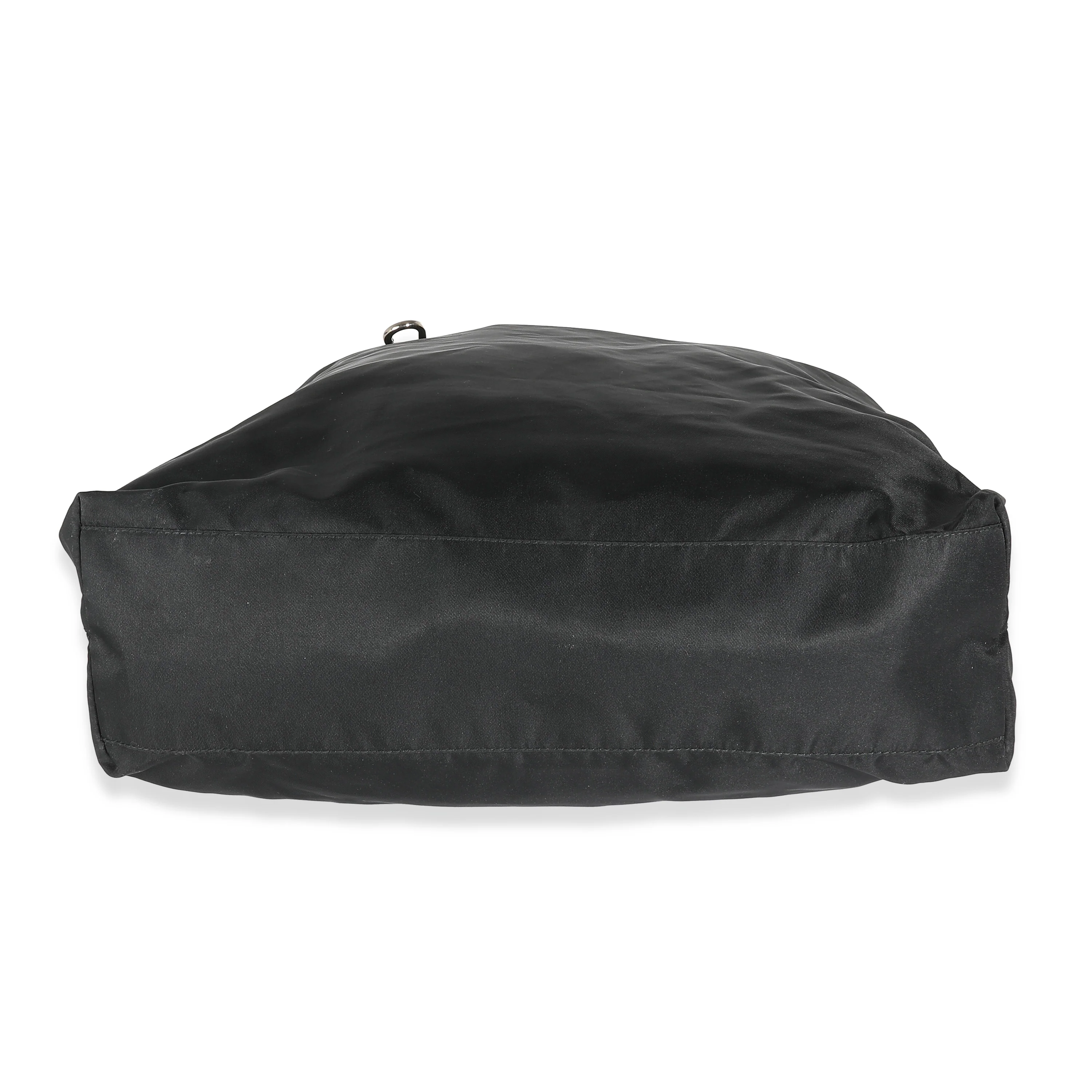 Black Nylon Logo Shopper Tote - Image 5