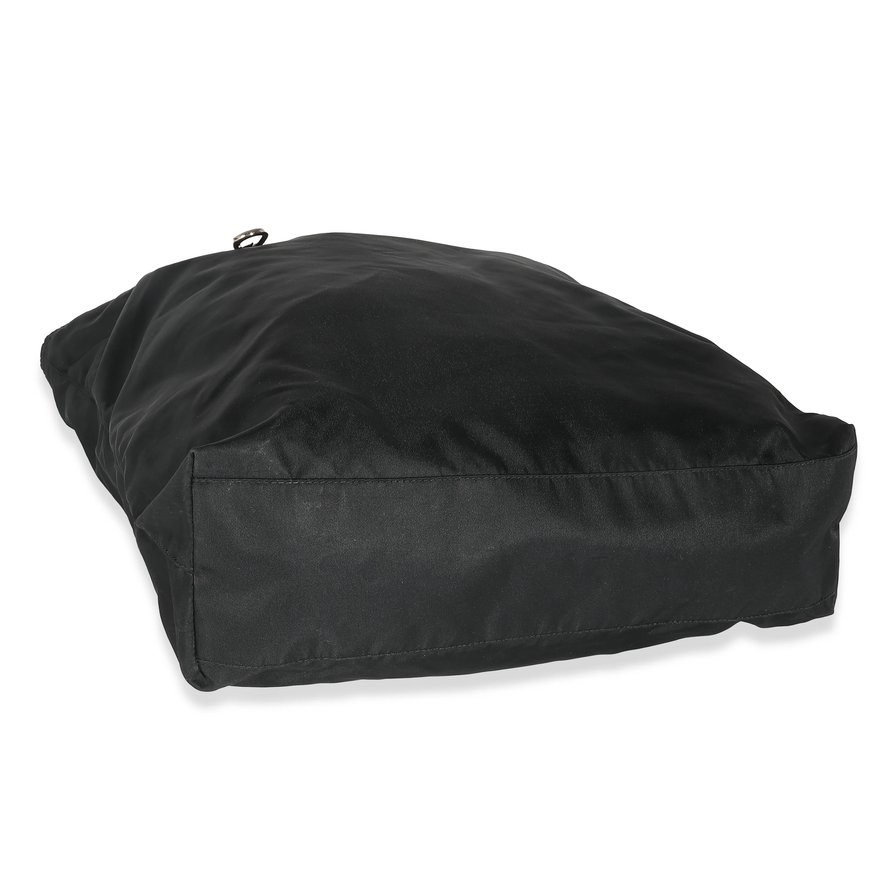 Black Nylon Logo Shopper Tote - Image 6
