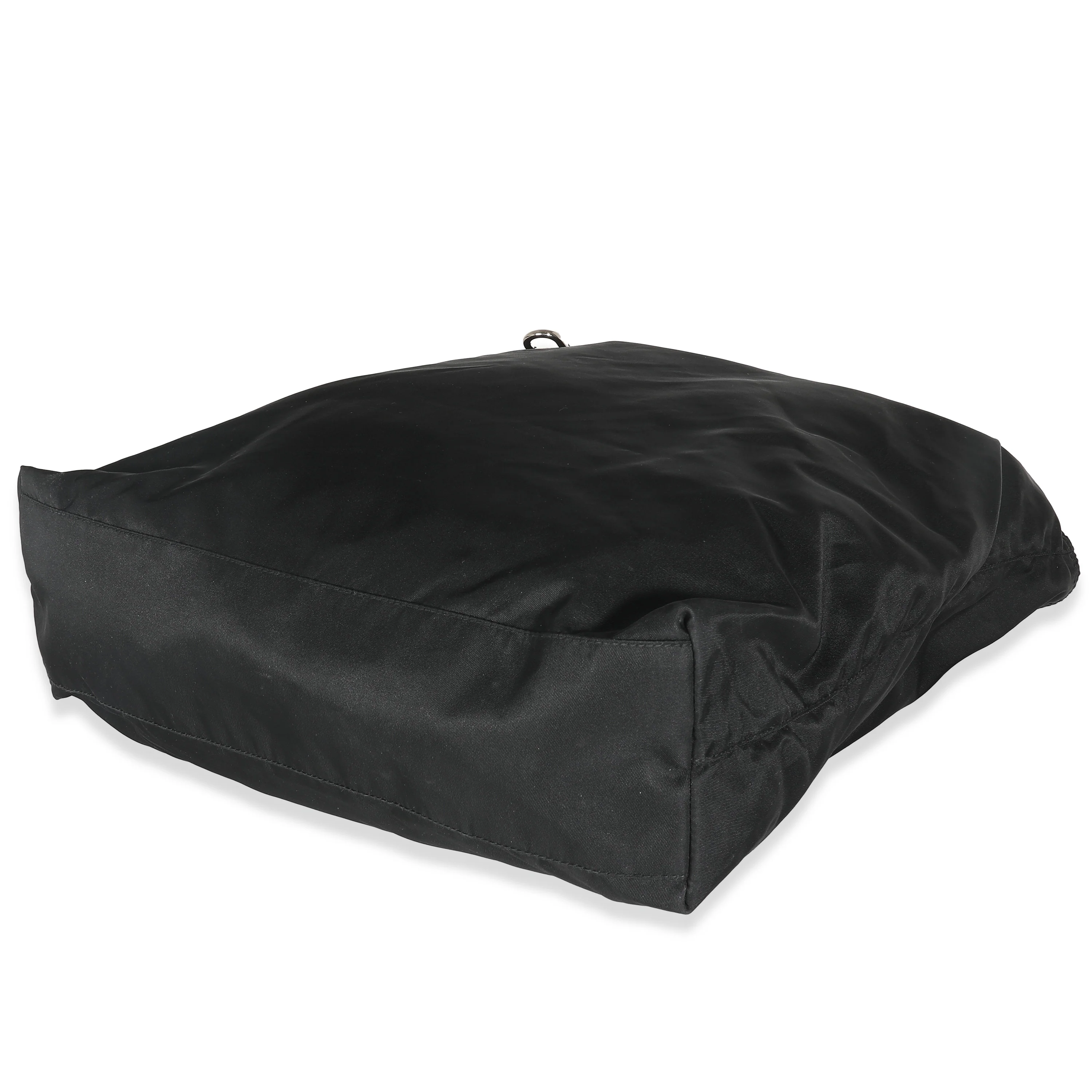 Black Nylon Logo Shopper Tote - Image 7