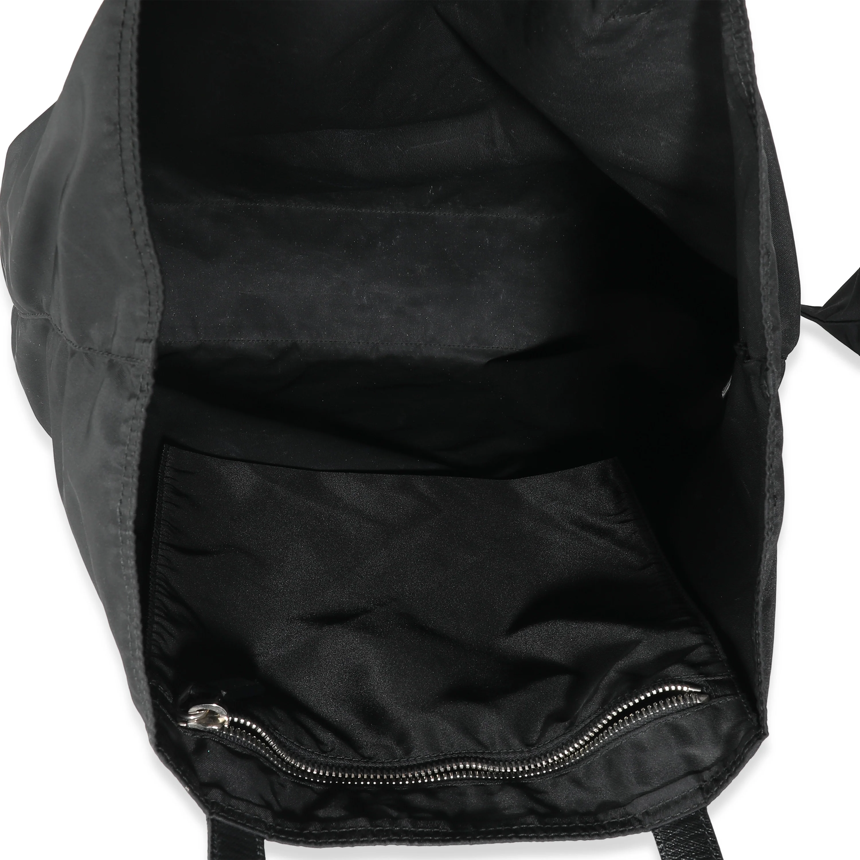 Black Nylon Logo Shopper Tote - Image 8