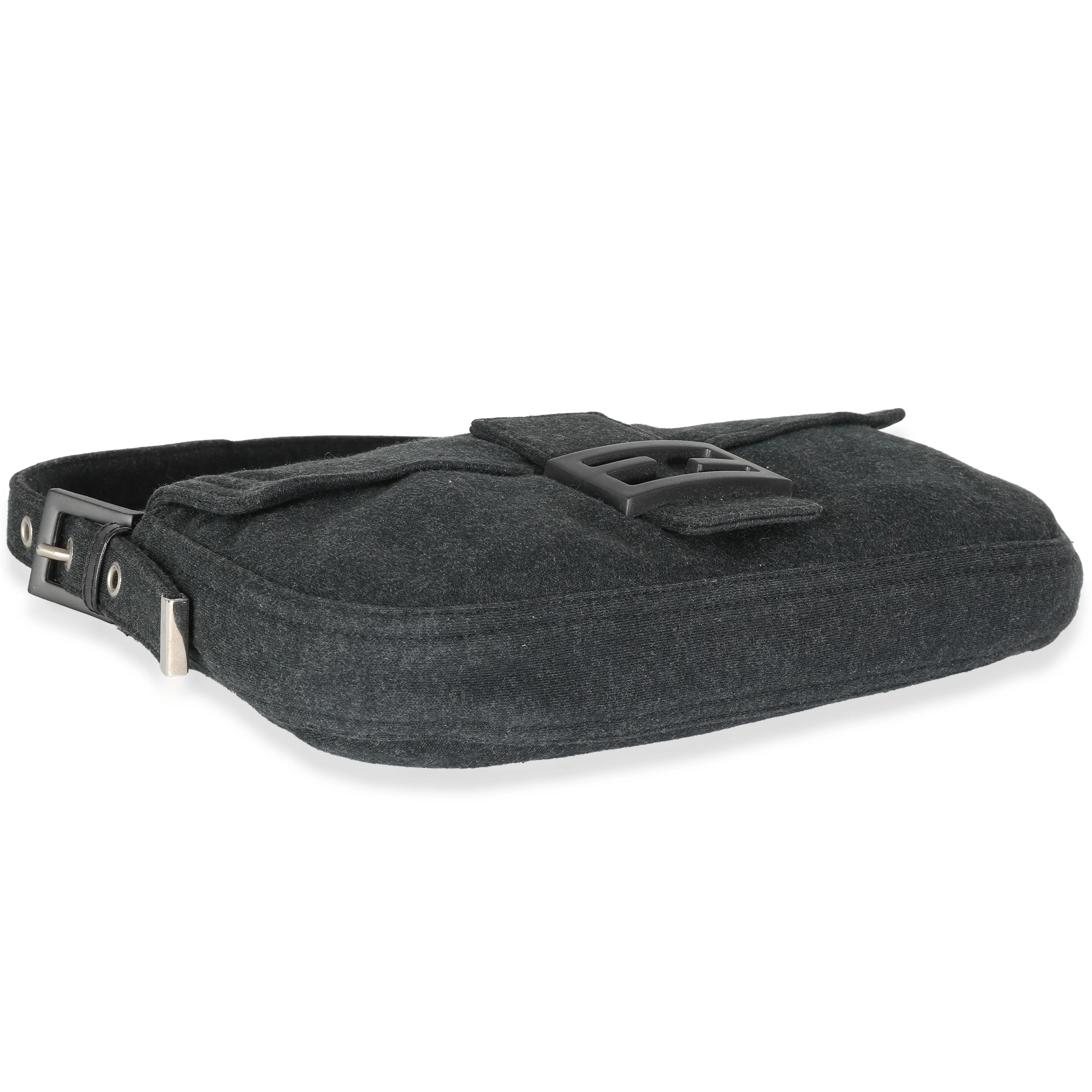 Grey Jersey Medium Baguette Bag - Image 6