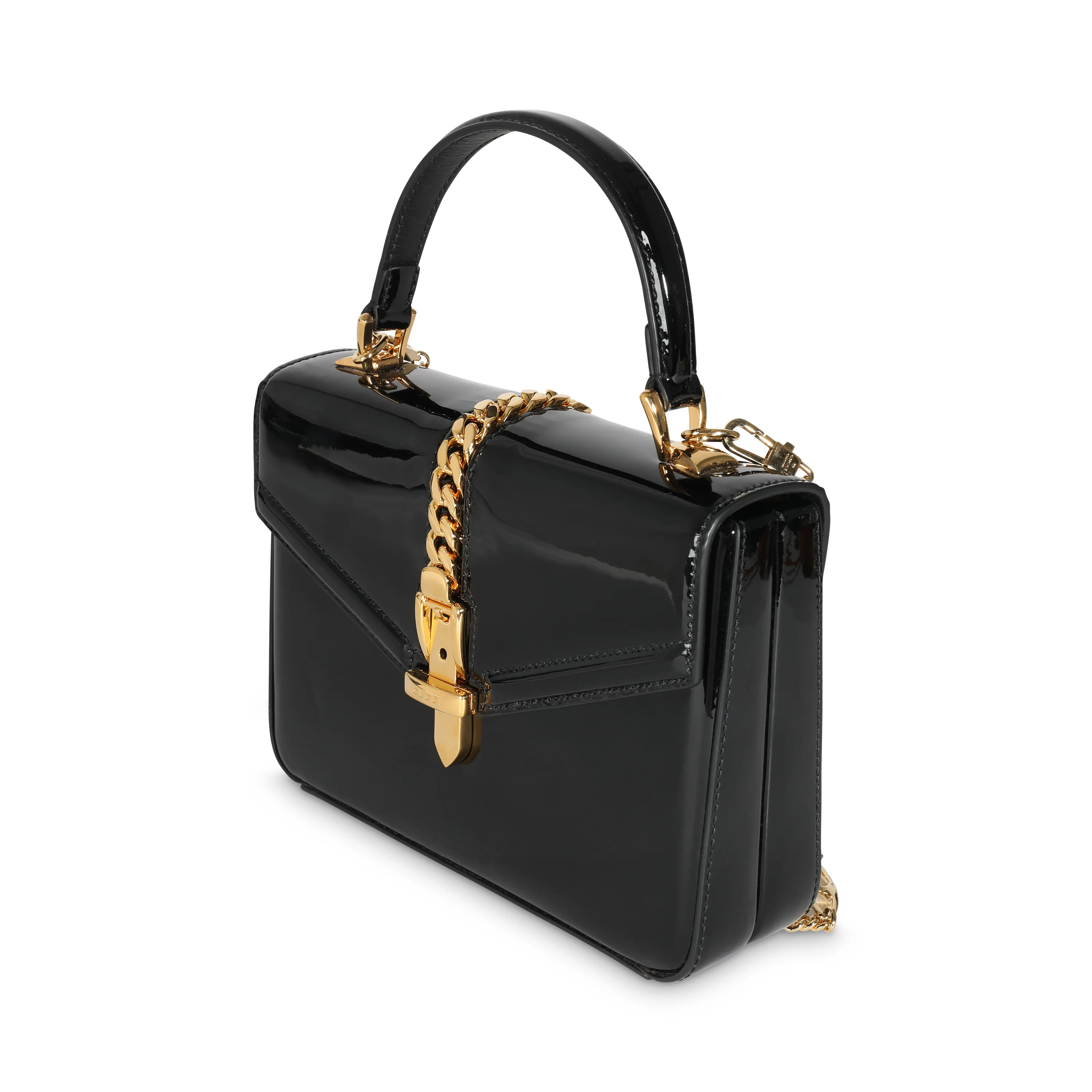 Black Patent Mini Sylvie 1969 Top Handle - Image 2