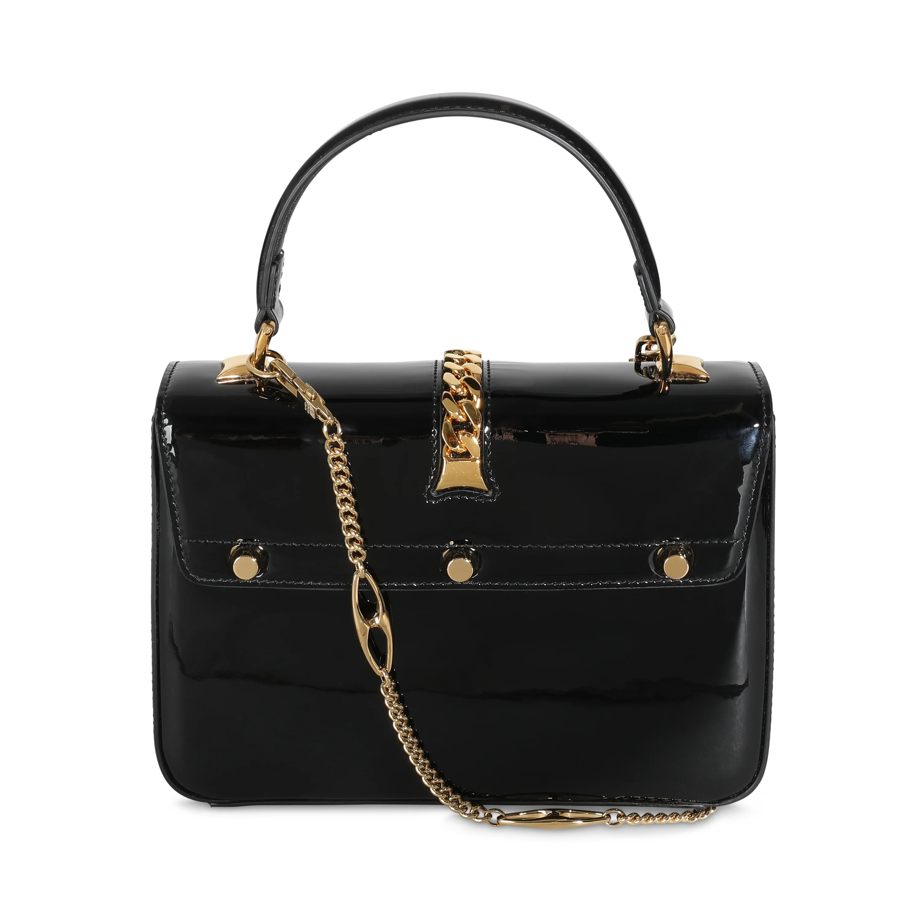 Black Patent Mini Sylvie 1969 Top Handle - Image 4