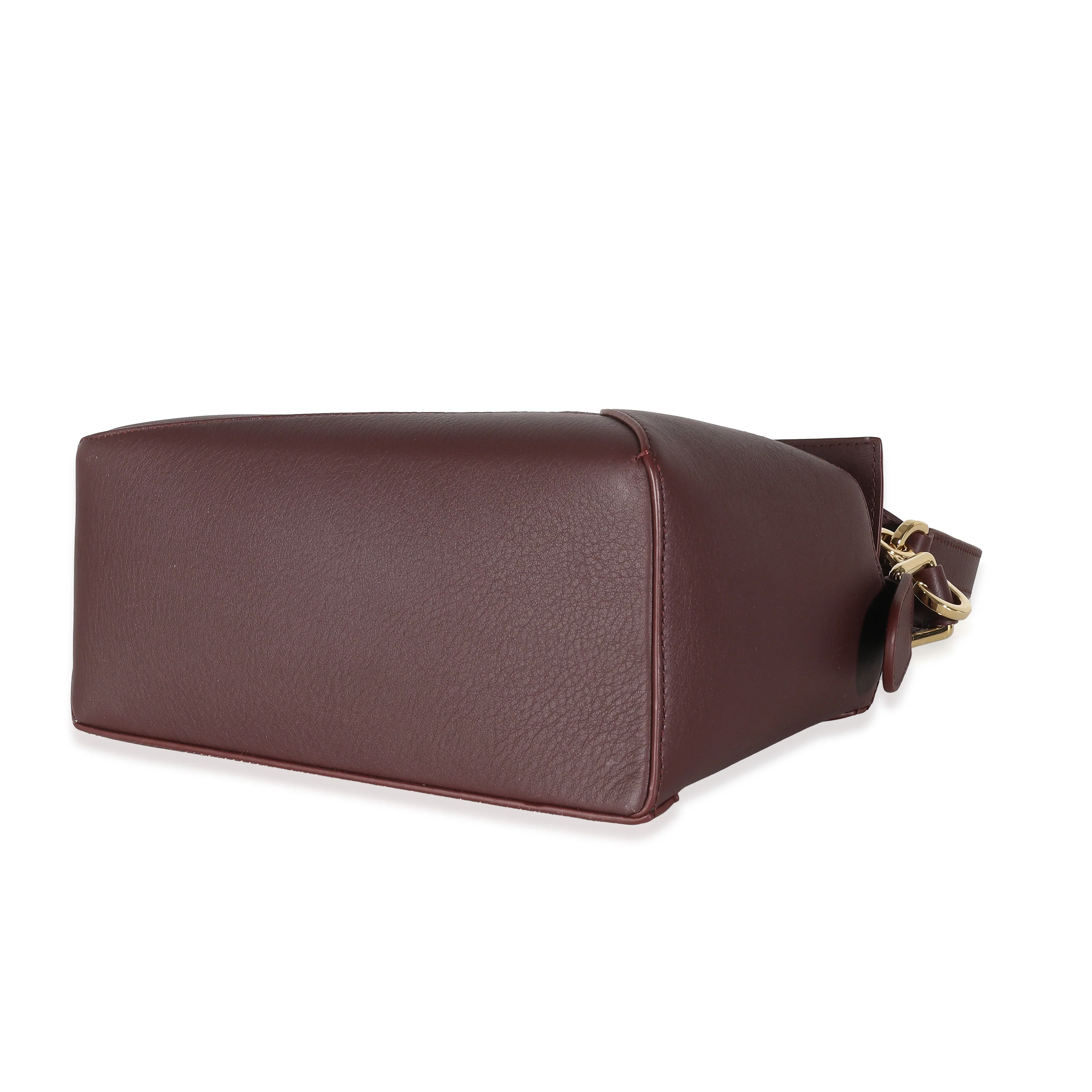 Dark Burgundy Soft Grained Calfskin Small Puzzle Edge Bag - Image 6