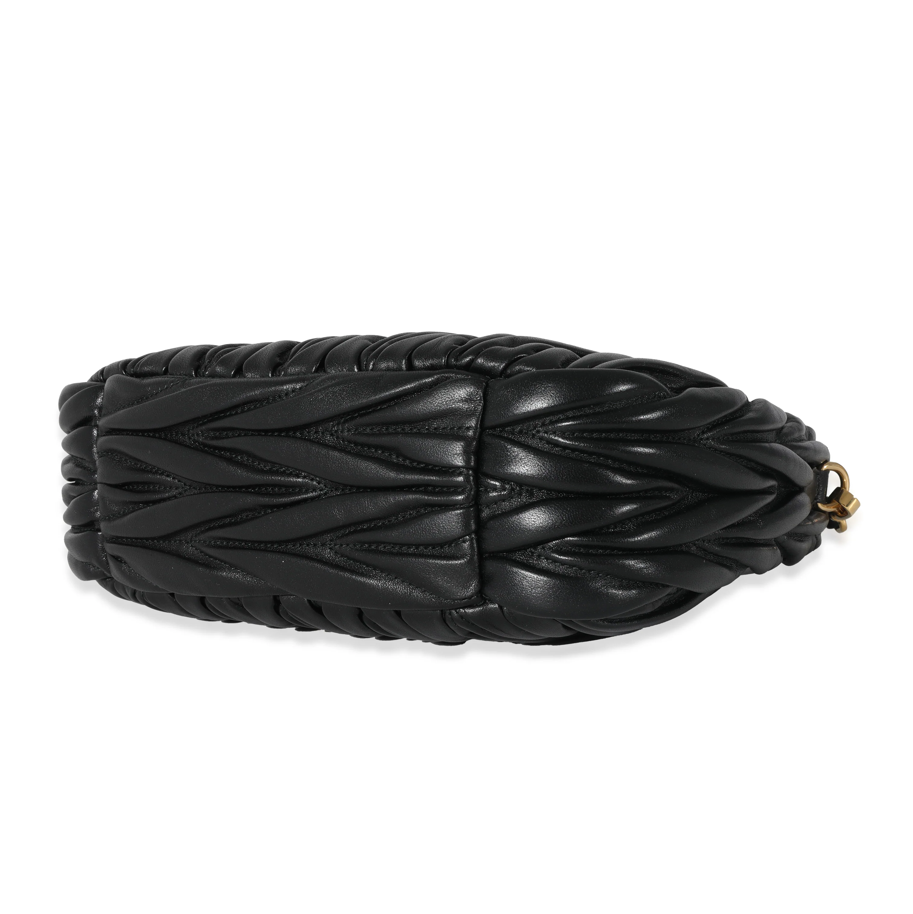 Black Nappa Matelasse Wander Hobo - Image 7