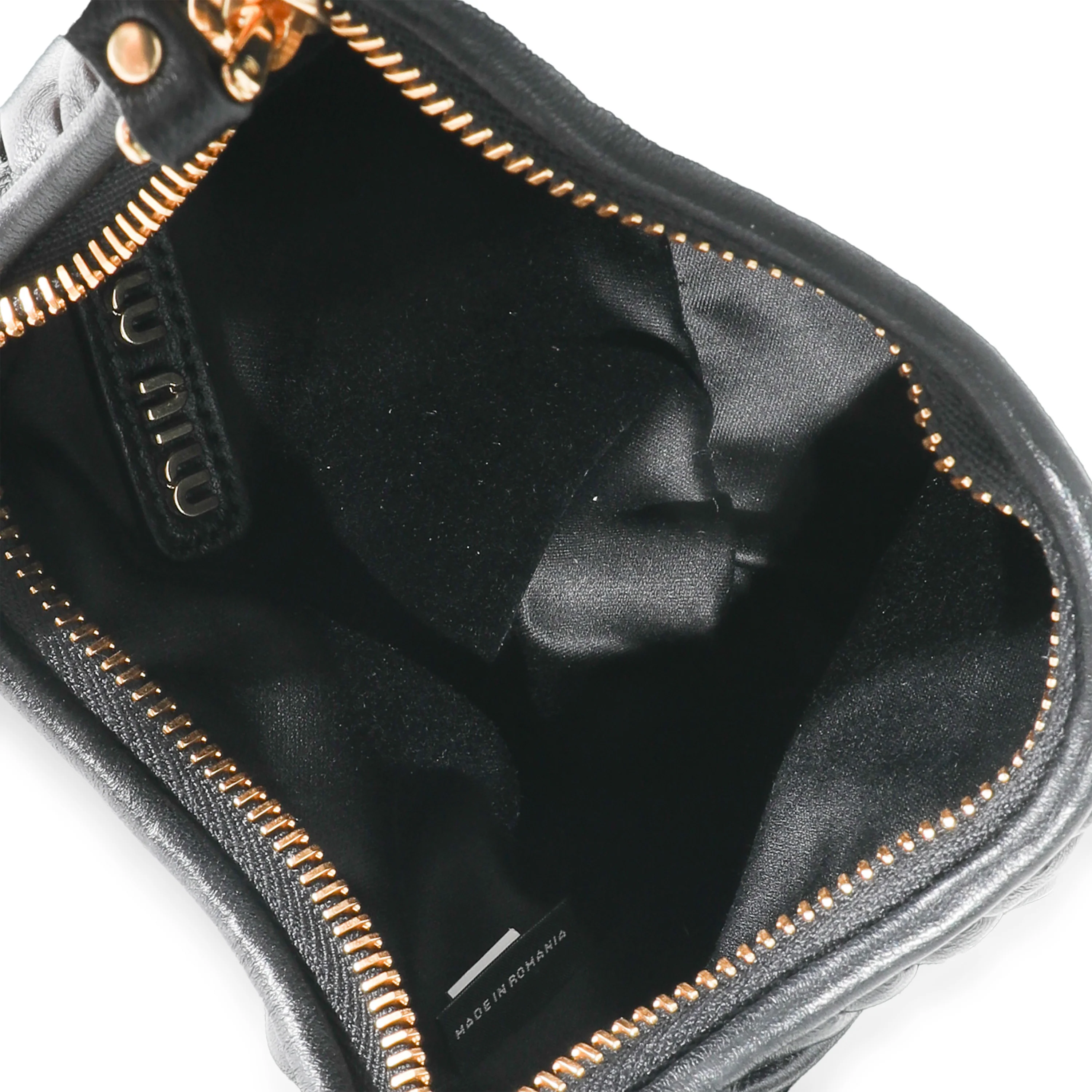 Black Nappa Matelasse Wander Hobo - Image 8