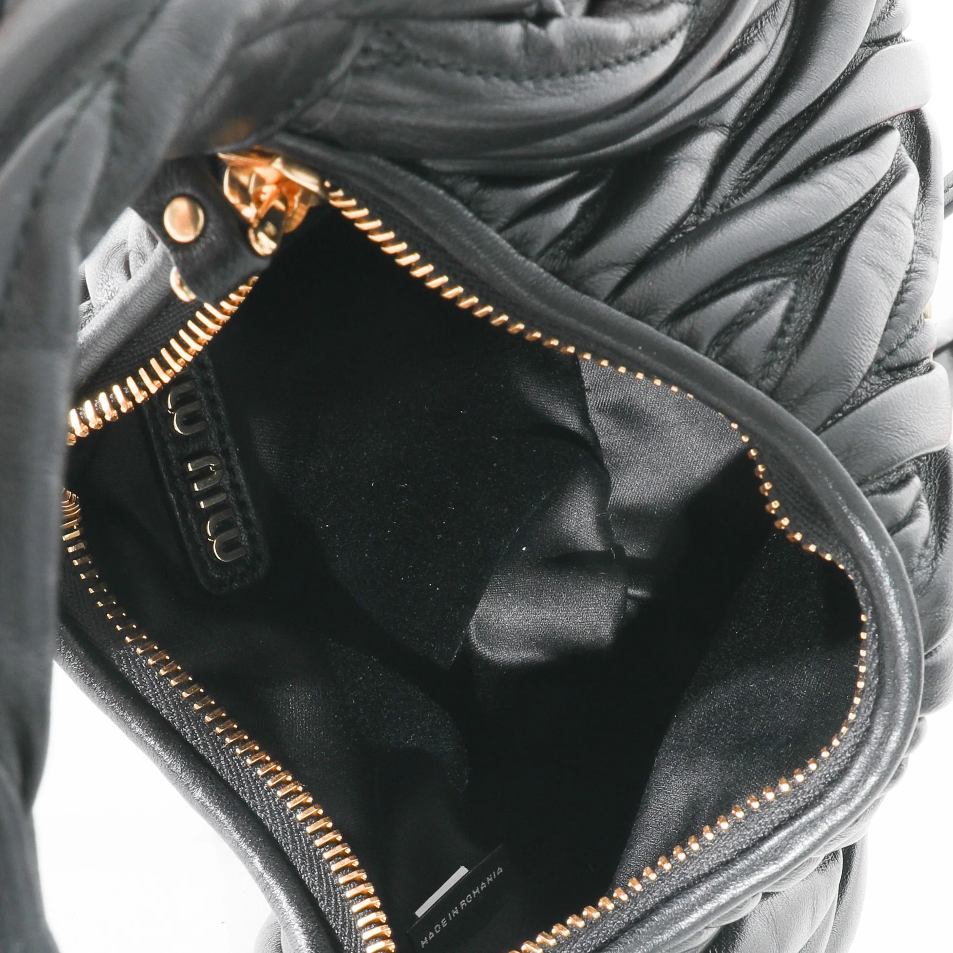 Black Nappa Matelasse Wander Hobo - Image 9