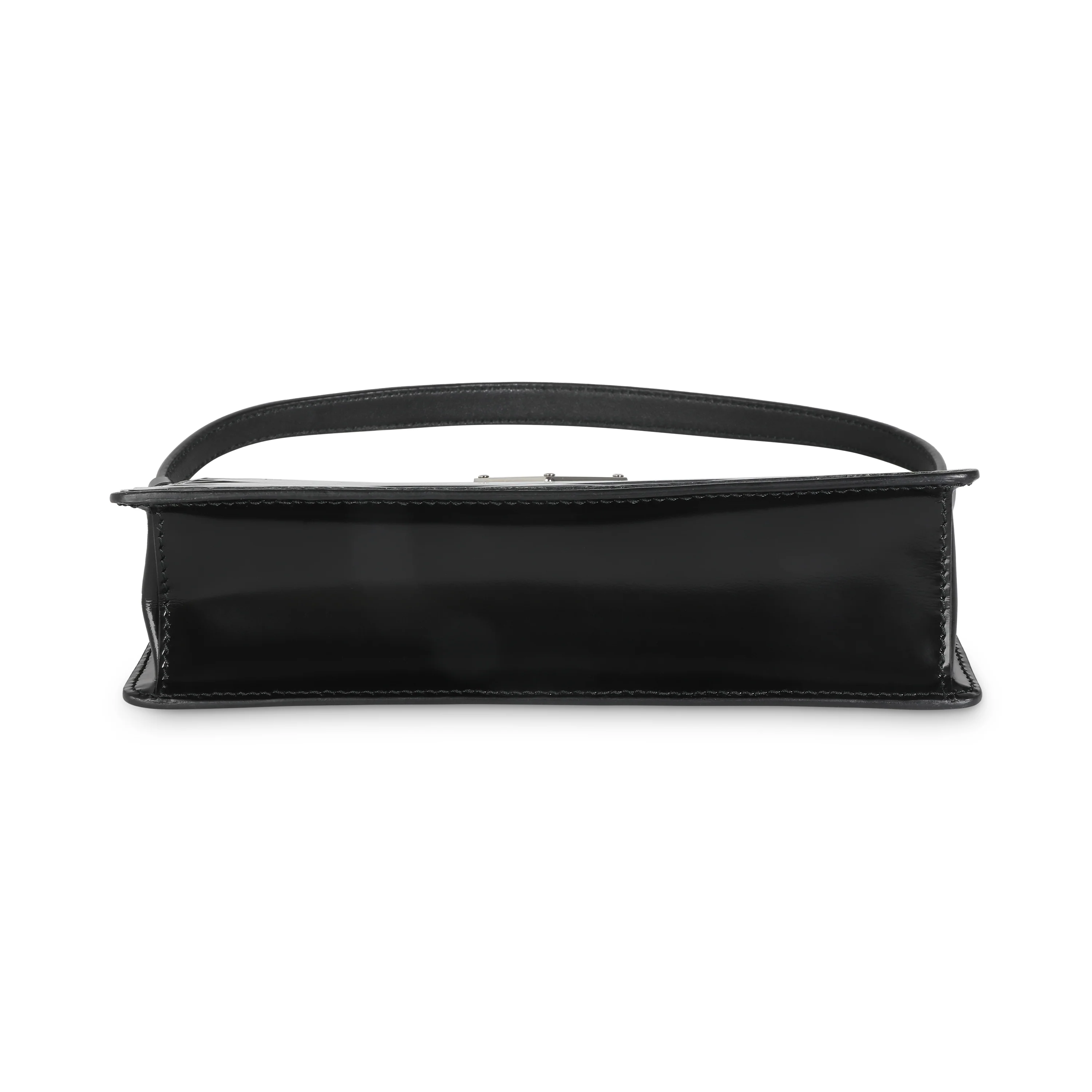 Black Brushed Calfskin Silver Triangle Mini Bag - Image 5