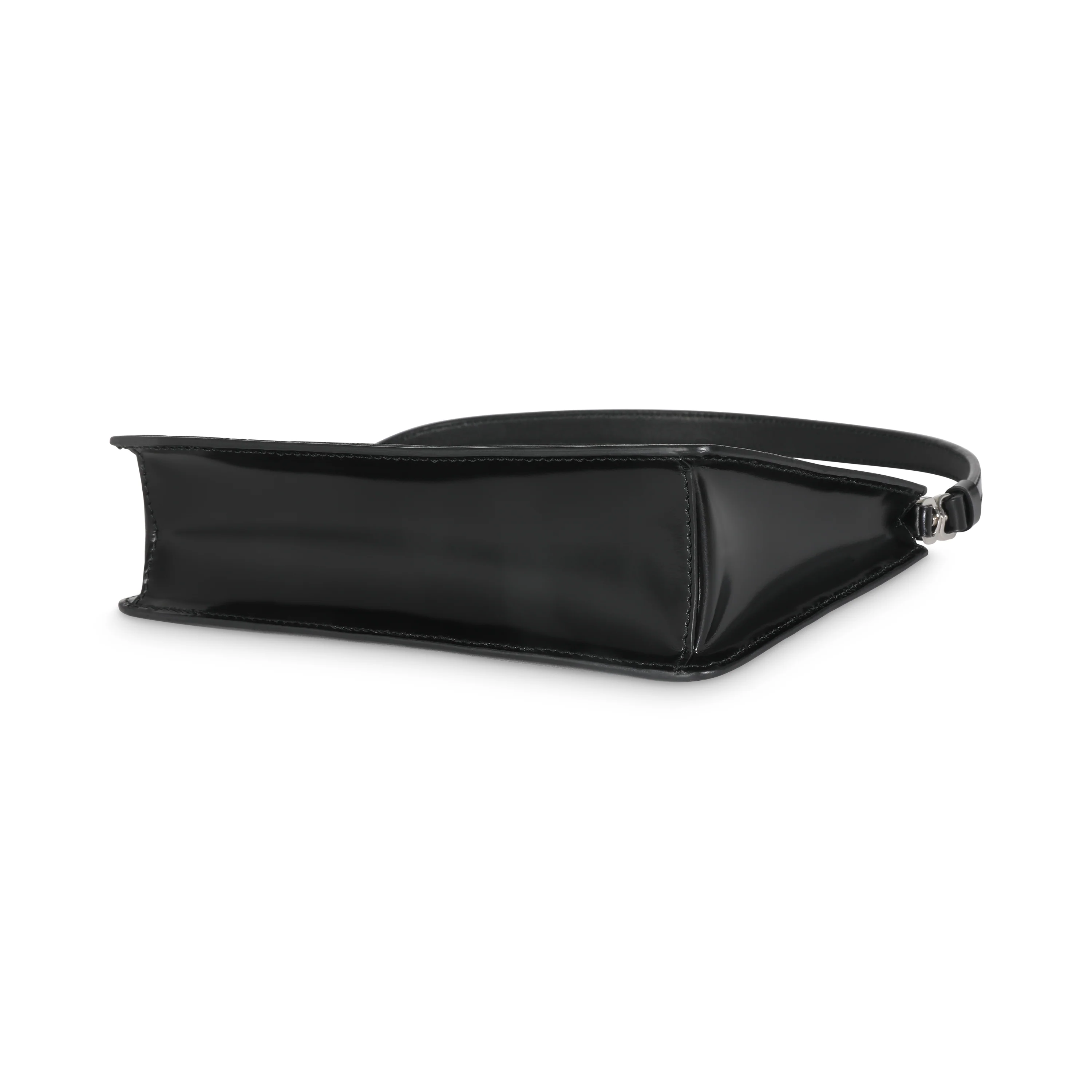 Black Brushed Calfskin Silver Triangle Mini Bag - Image 7