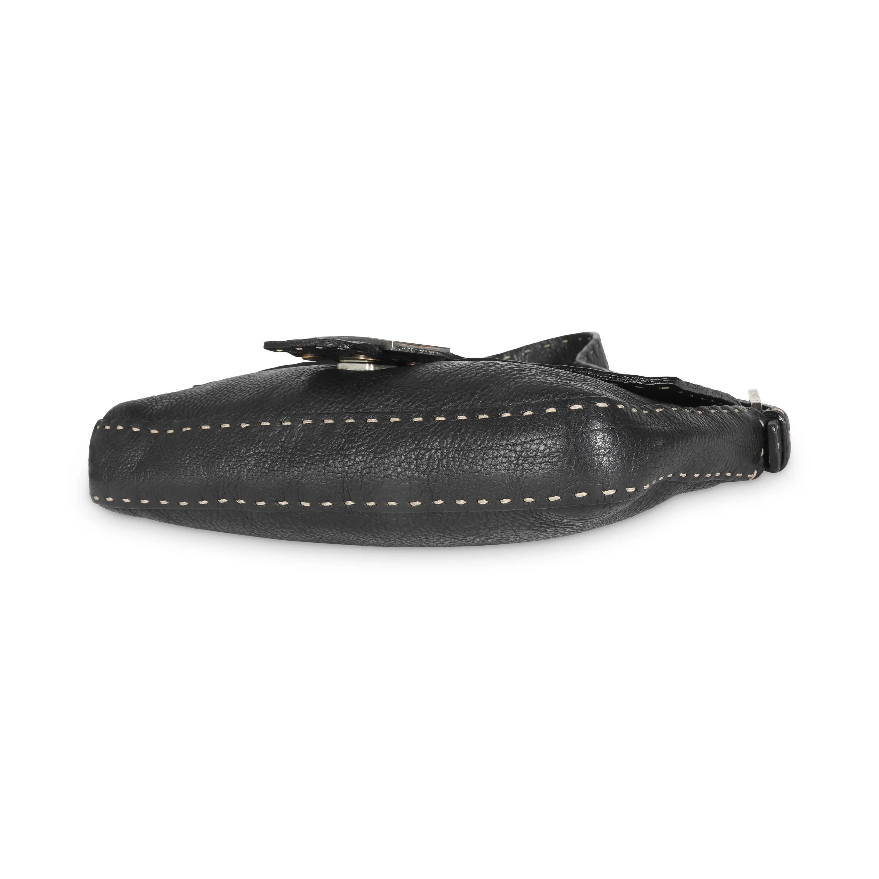 Black Calfskin Romano Selleria Baguette Bag - Image 7