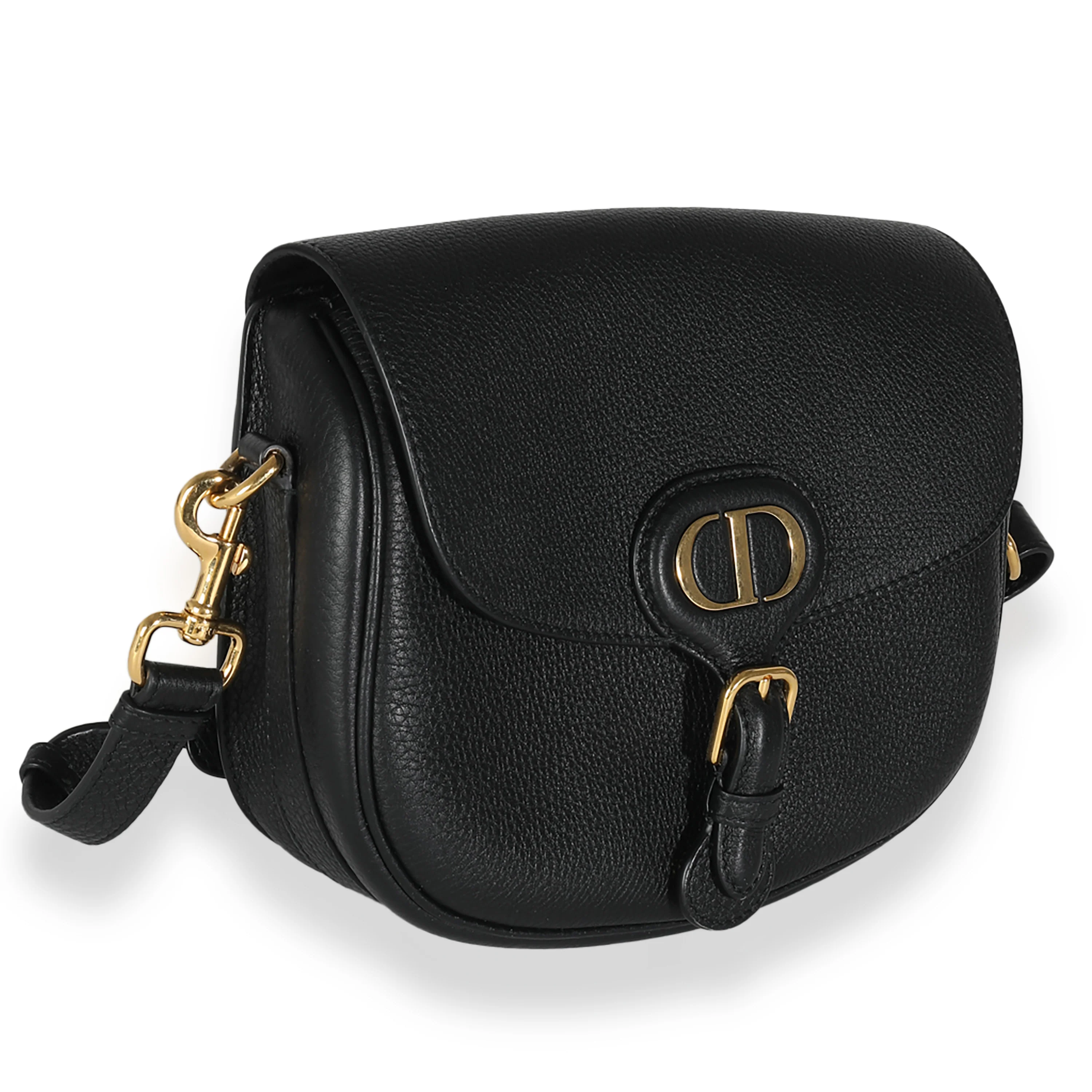 Black Grained Calfskin Medium Bobby Flap Bag - Image 3