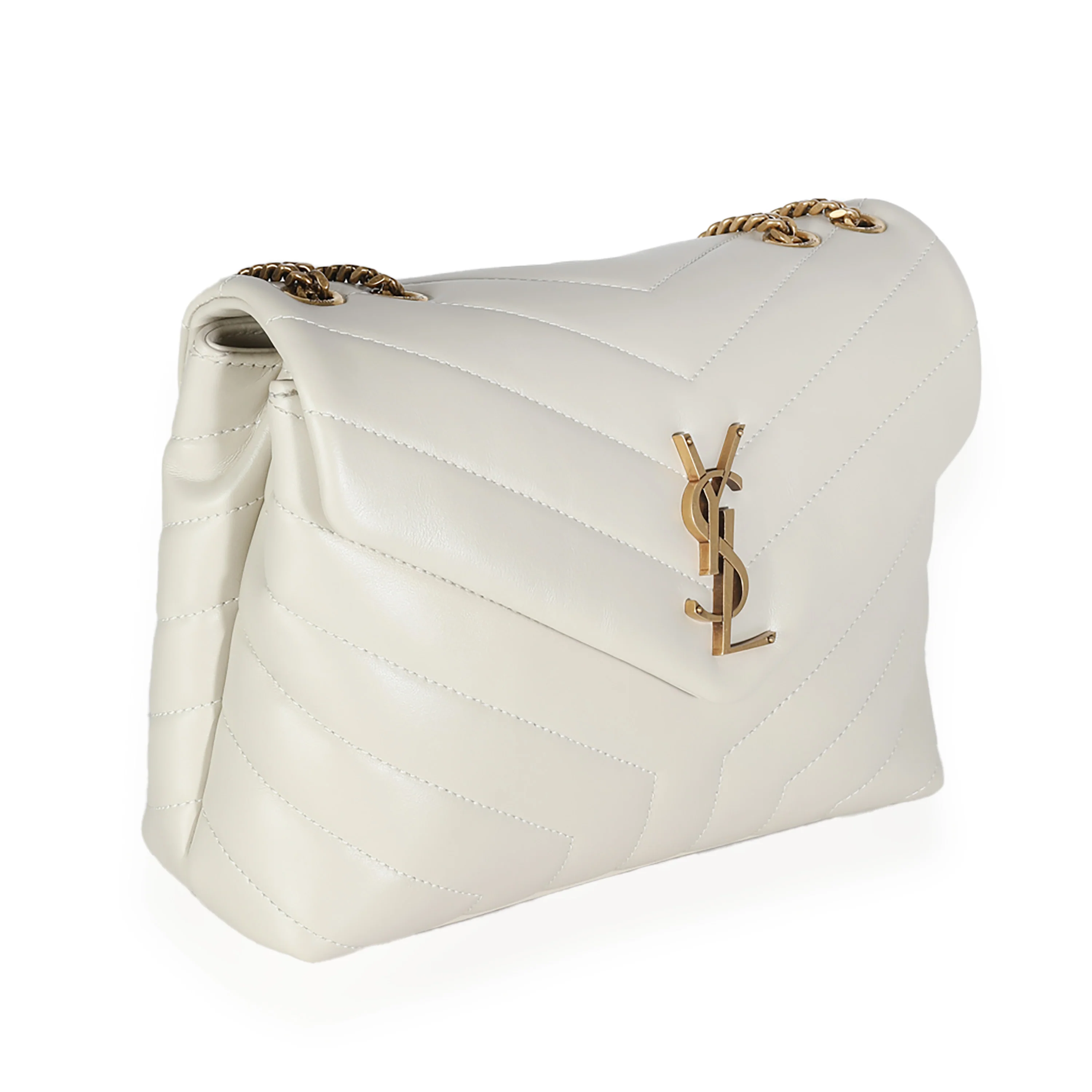 Crema Soft Calfskin Y Quilted Monogram Small Loulou Bag - Image 3