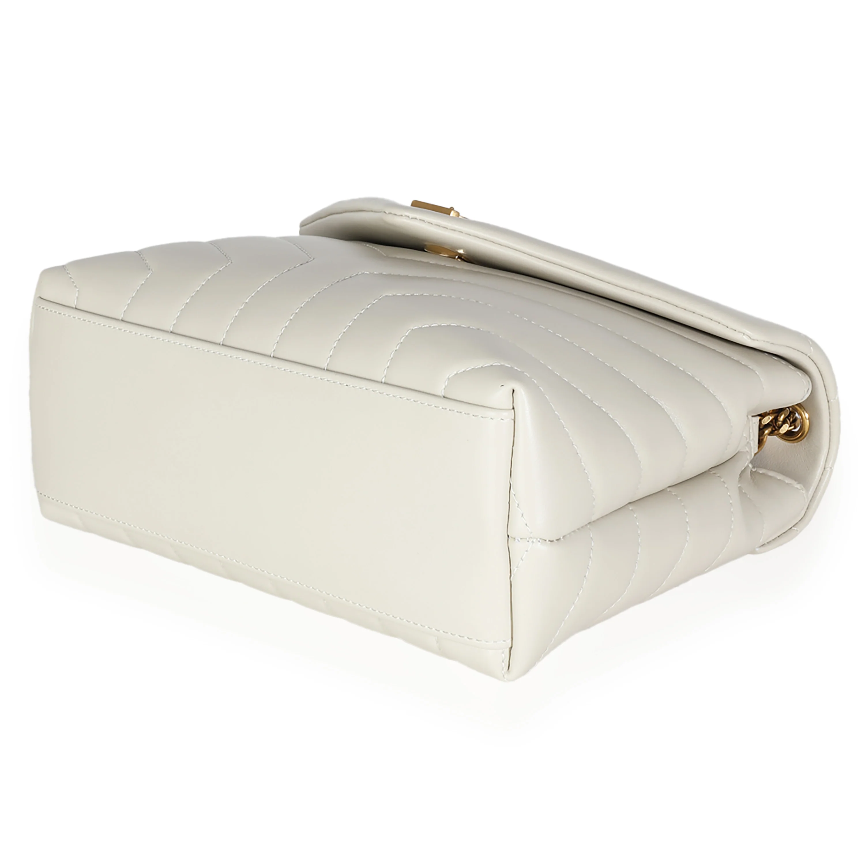 Crema Soft Calfskin Y Quilted Monogram Small Loulou Bag - Image 7