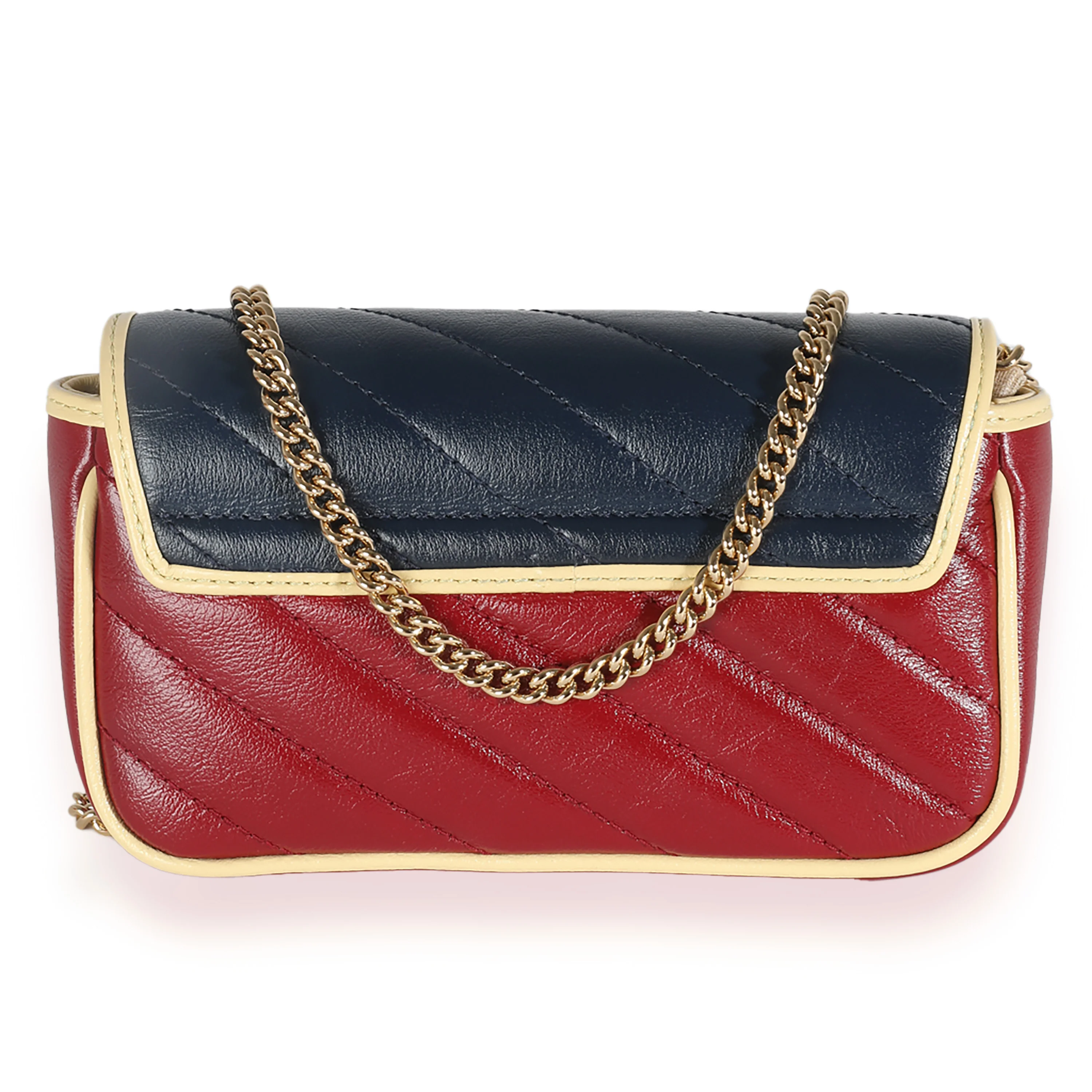 Tricolour Azalea Calfskin Diagonal Super Mini Torchon GG Marmont - Image 4