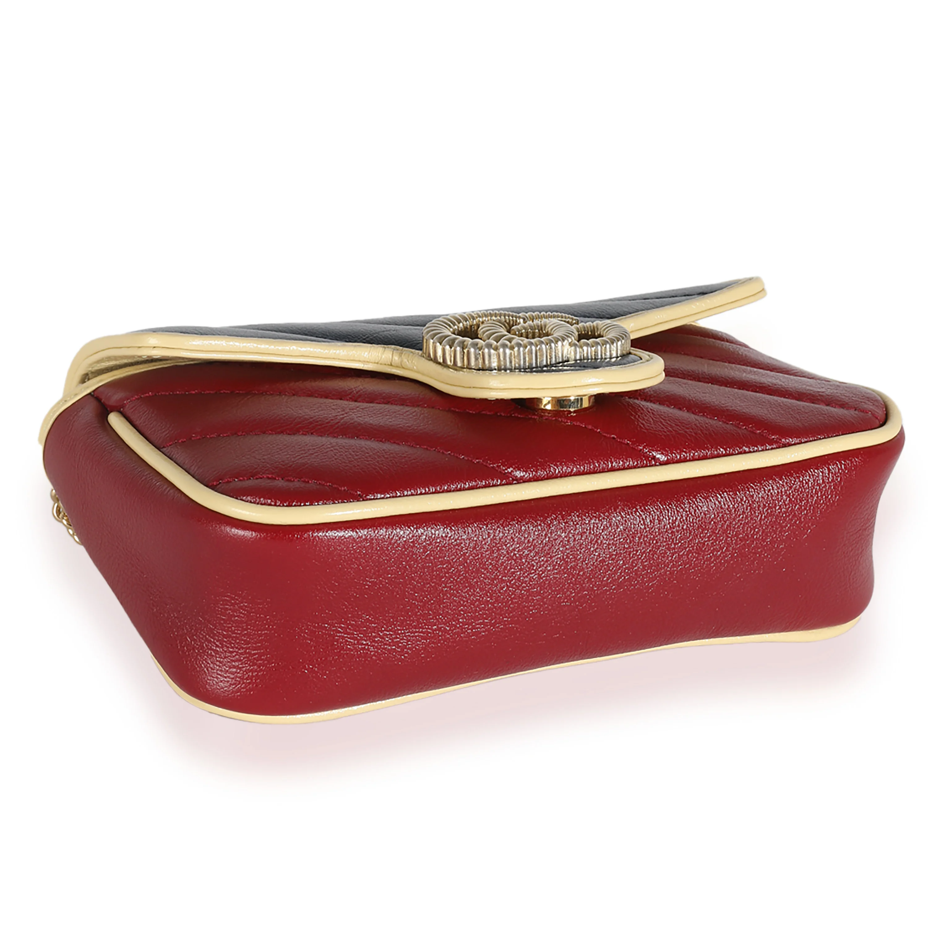 Tricolour Azalea Calfskin Diagonal Super Mini Torchon GG Marmont - Image 6