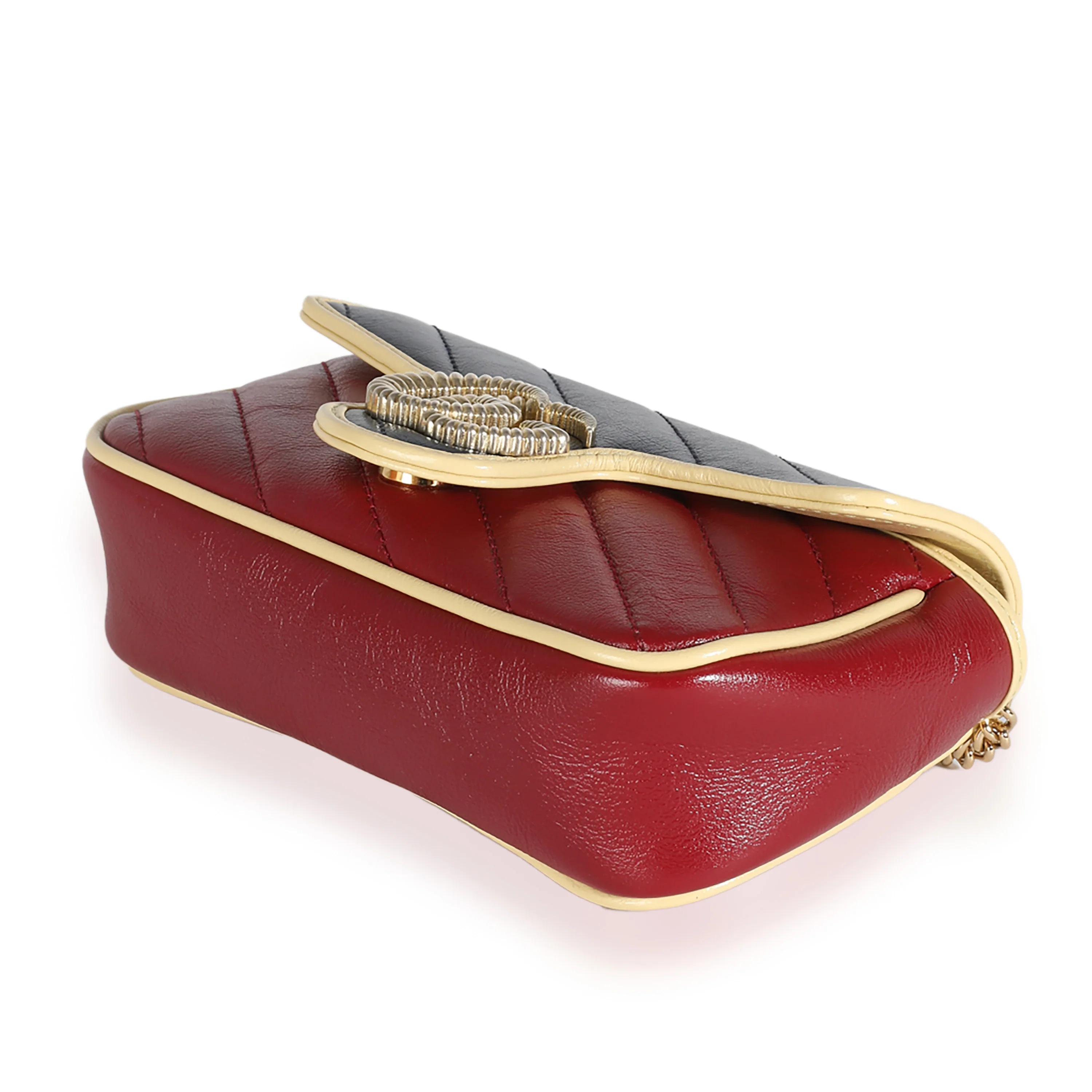Tricolour Azalea Calfskin Diagonal Super Mini Torchon GG Marmont - Image 7