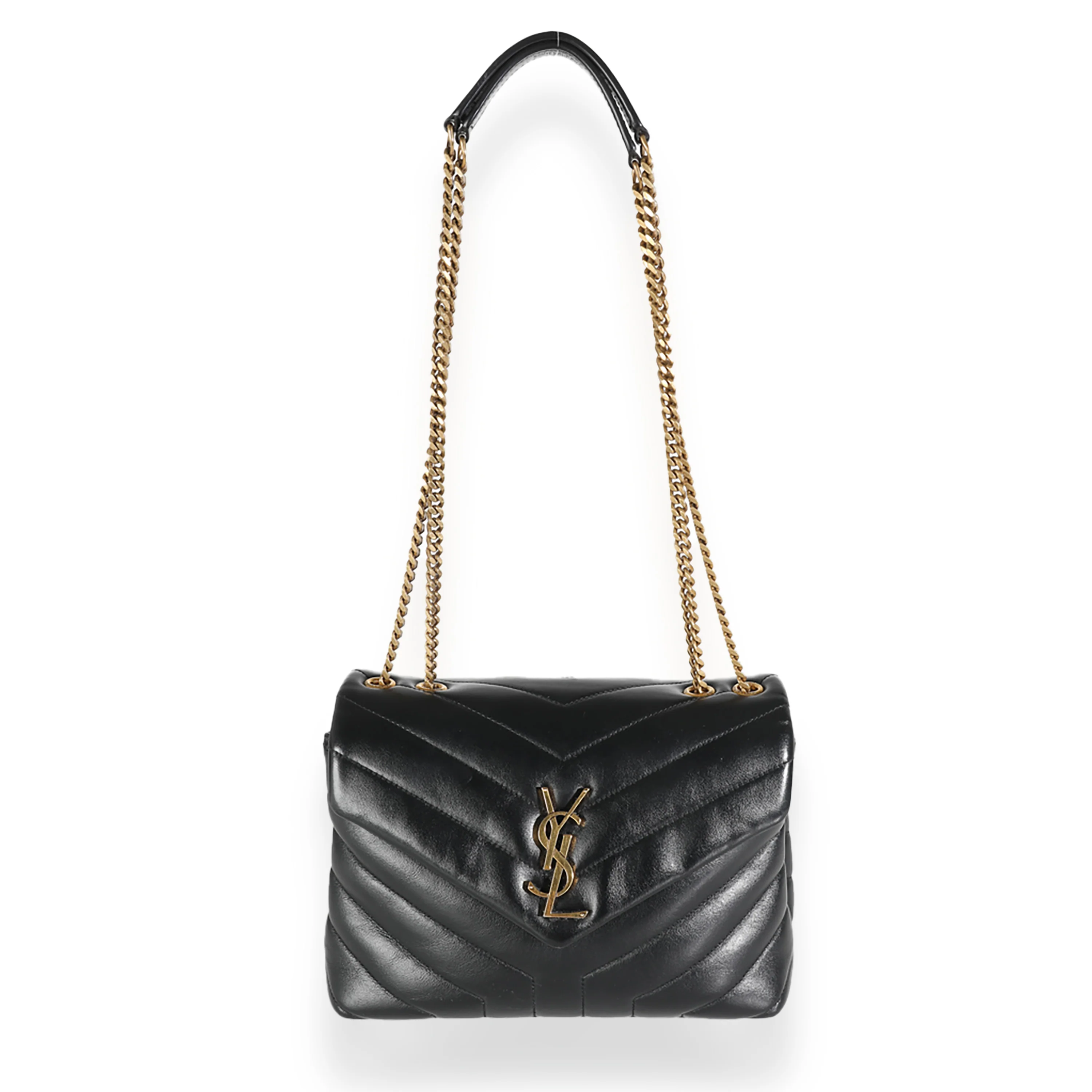 Black Quilted Calfskin Monogram Small Loulou Chain Bag - Image 8