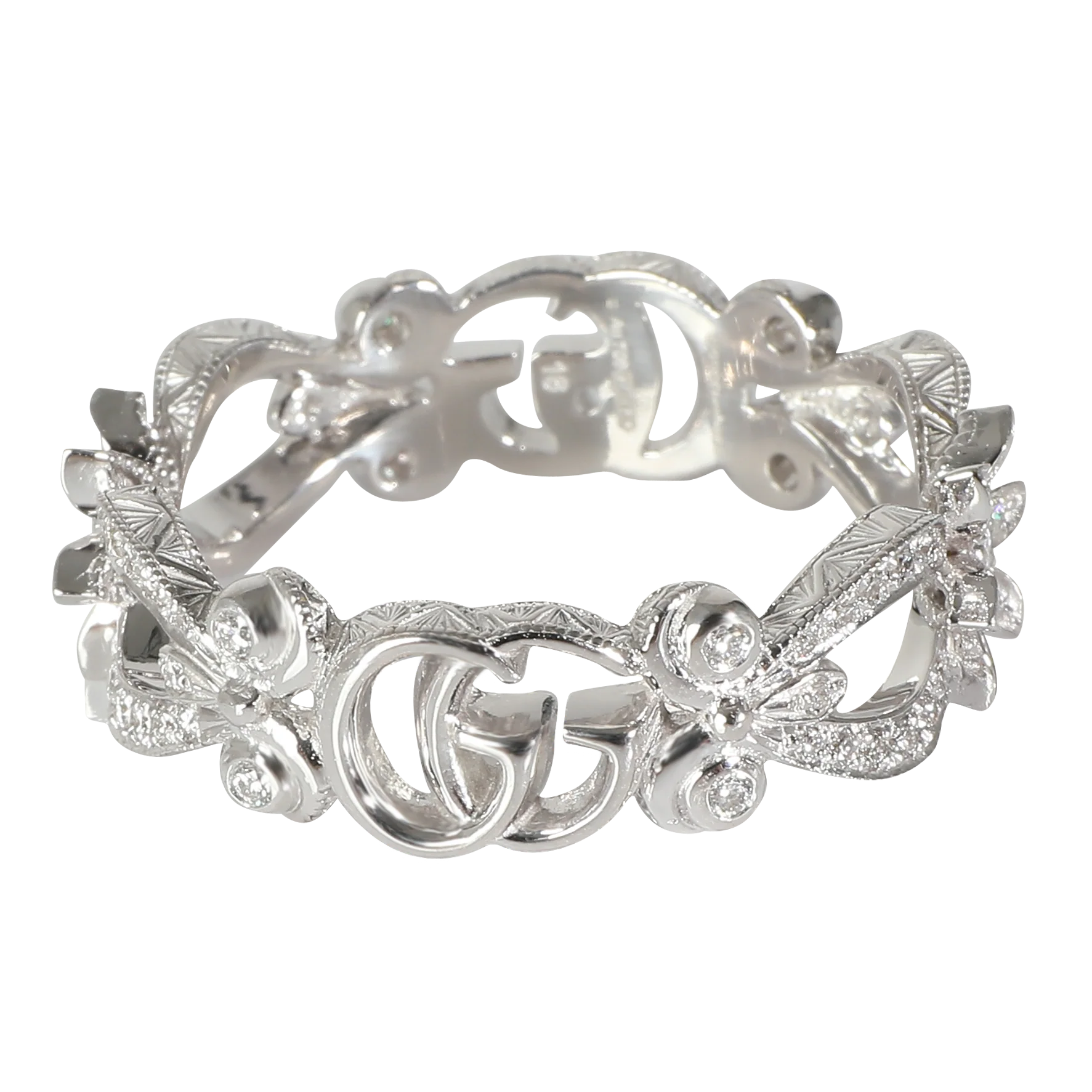 White Gold Diamond Flora GG Ring