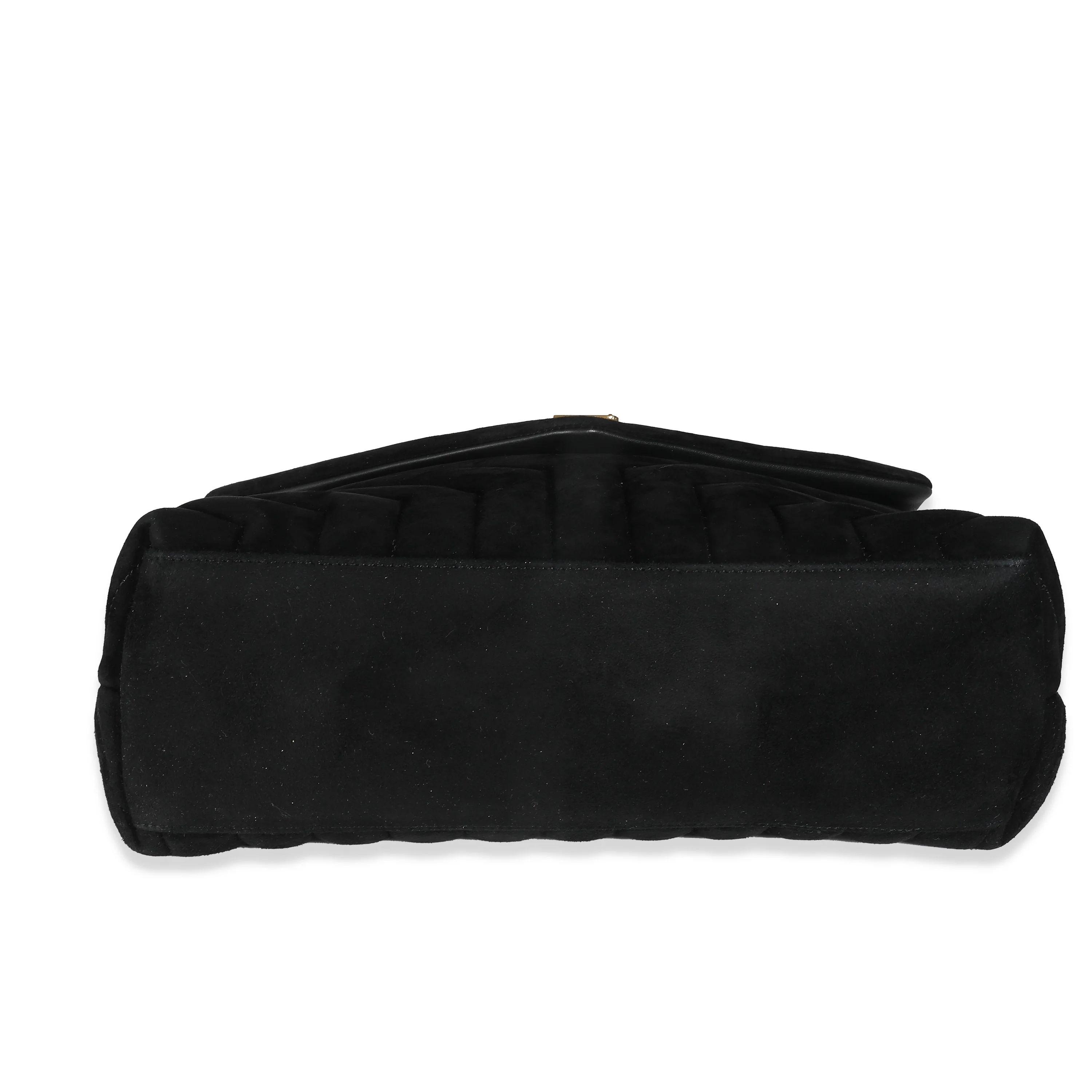 Black Quilted Suede Medium Loulou Bag - Image 5