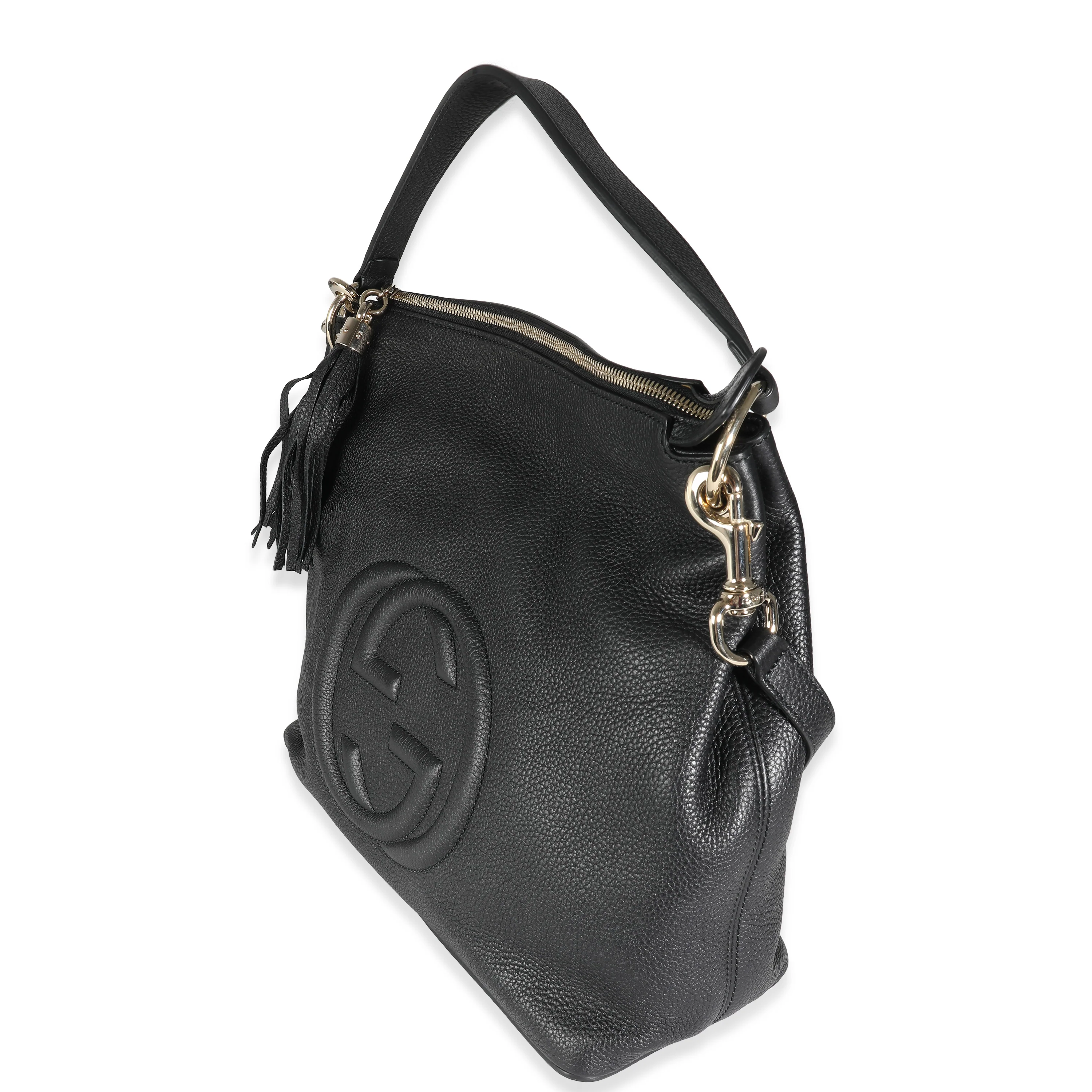 Black Pebbled Calfskin Large Soho Convertible Tote - Image 2