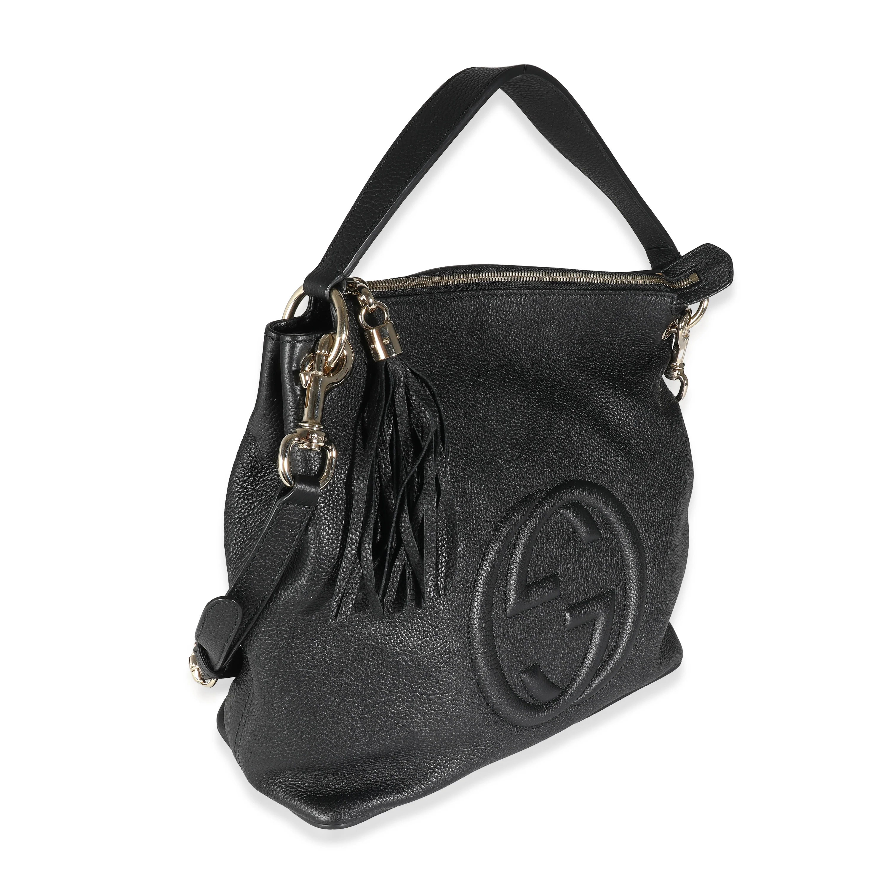 Black Pebbled Calfskin Large Soho Convertible Tote - Image 3