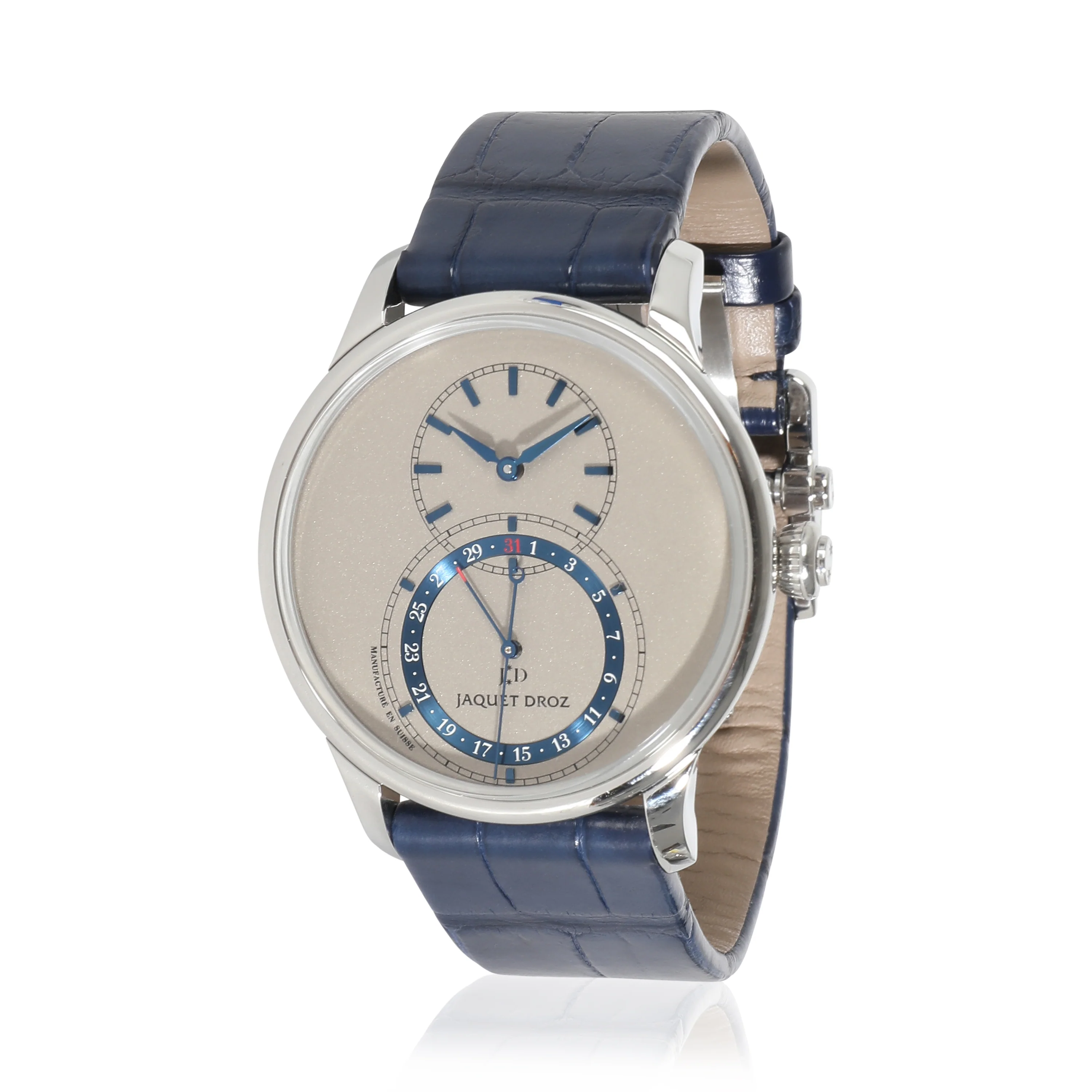 Jacquet Droz Grande Seconde Quantieme J007020350 Mens Watch in Stainless Steel