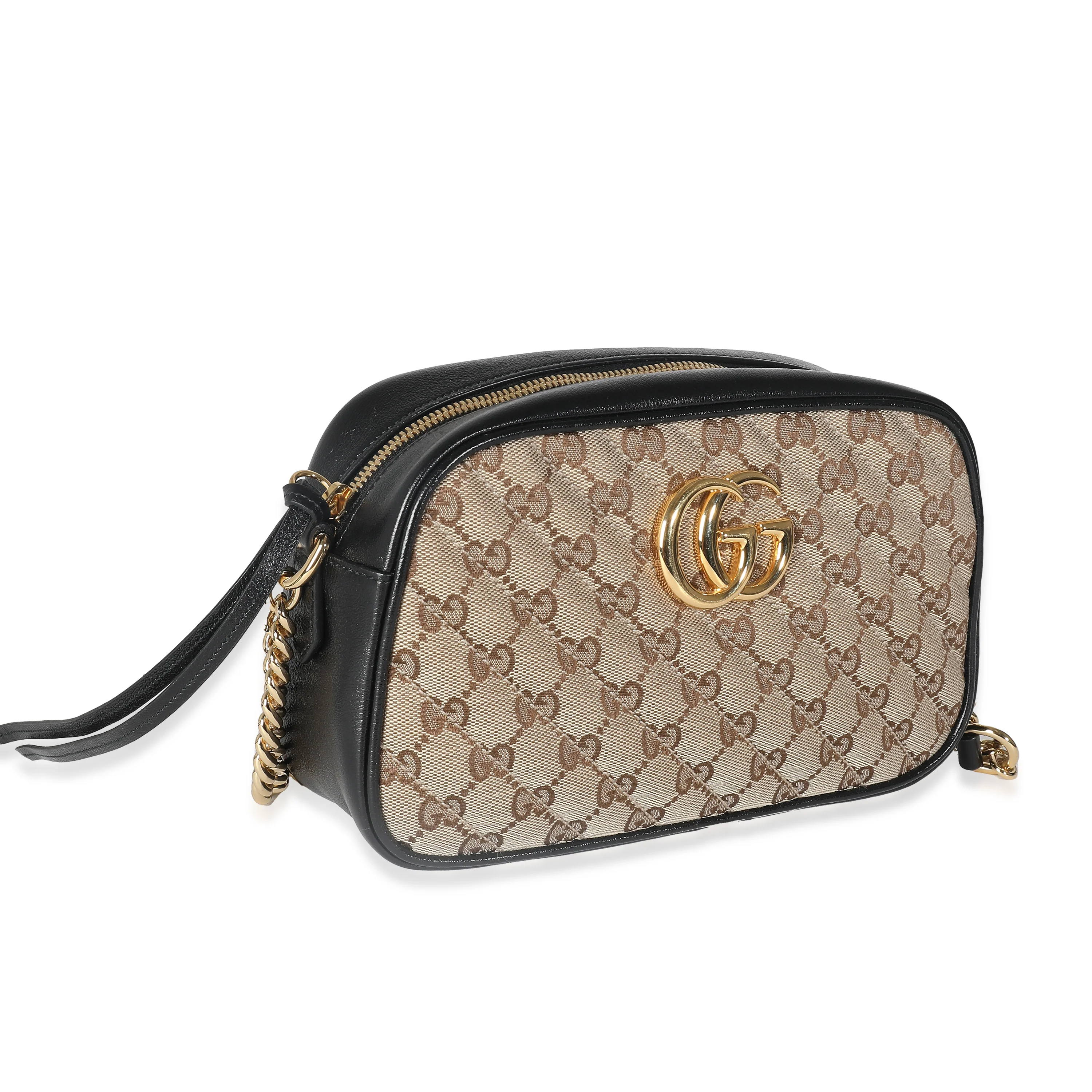 Beige Matelasse Diagonal GG Canvas Small Marmont Shoulder Bag - Image 3