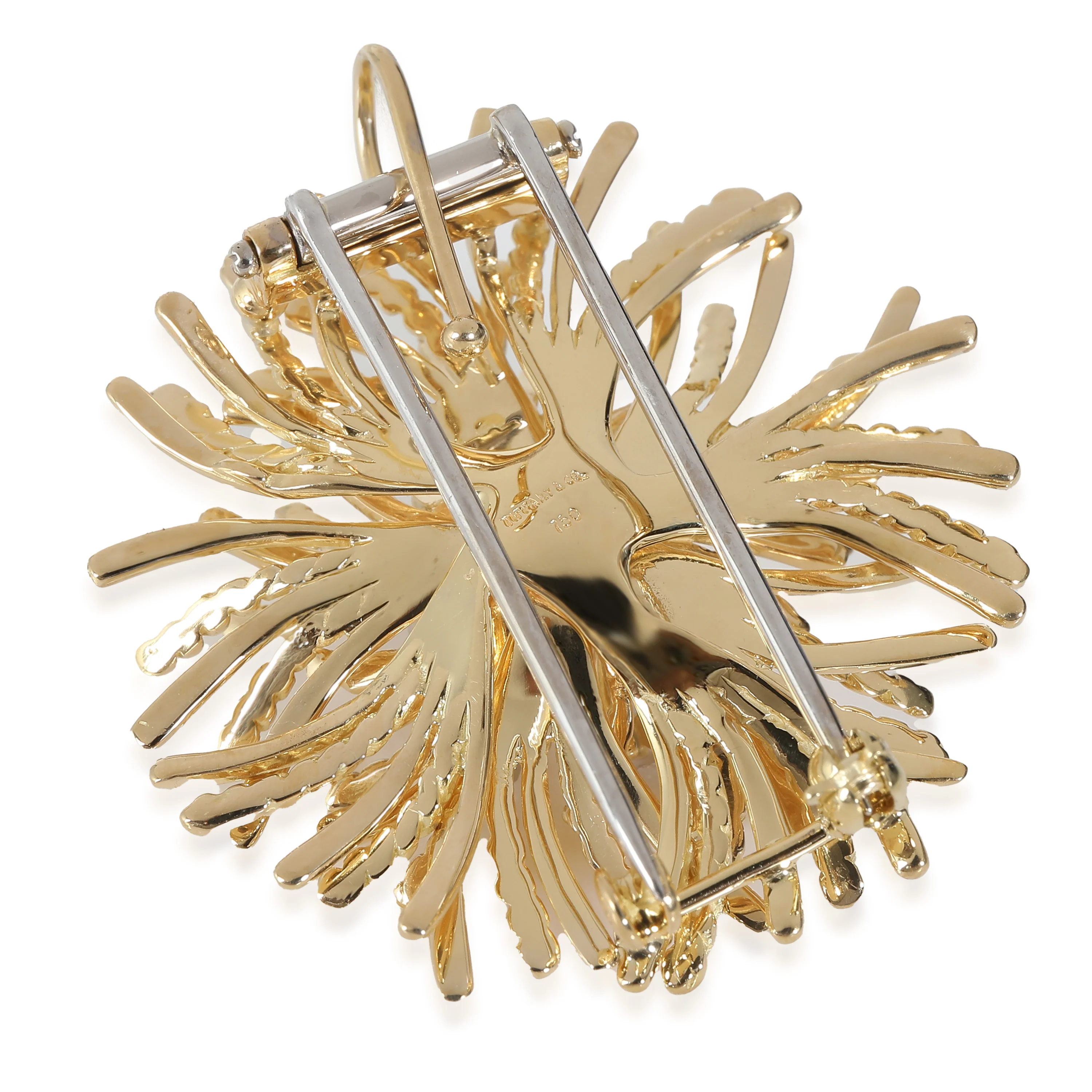 Vintage Anemone Brooch in 18k Yellow Gold 0.39 CTW - Image 3