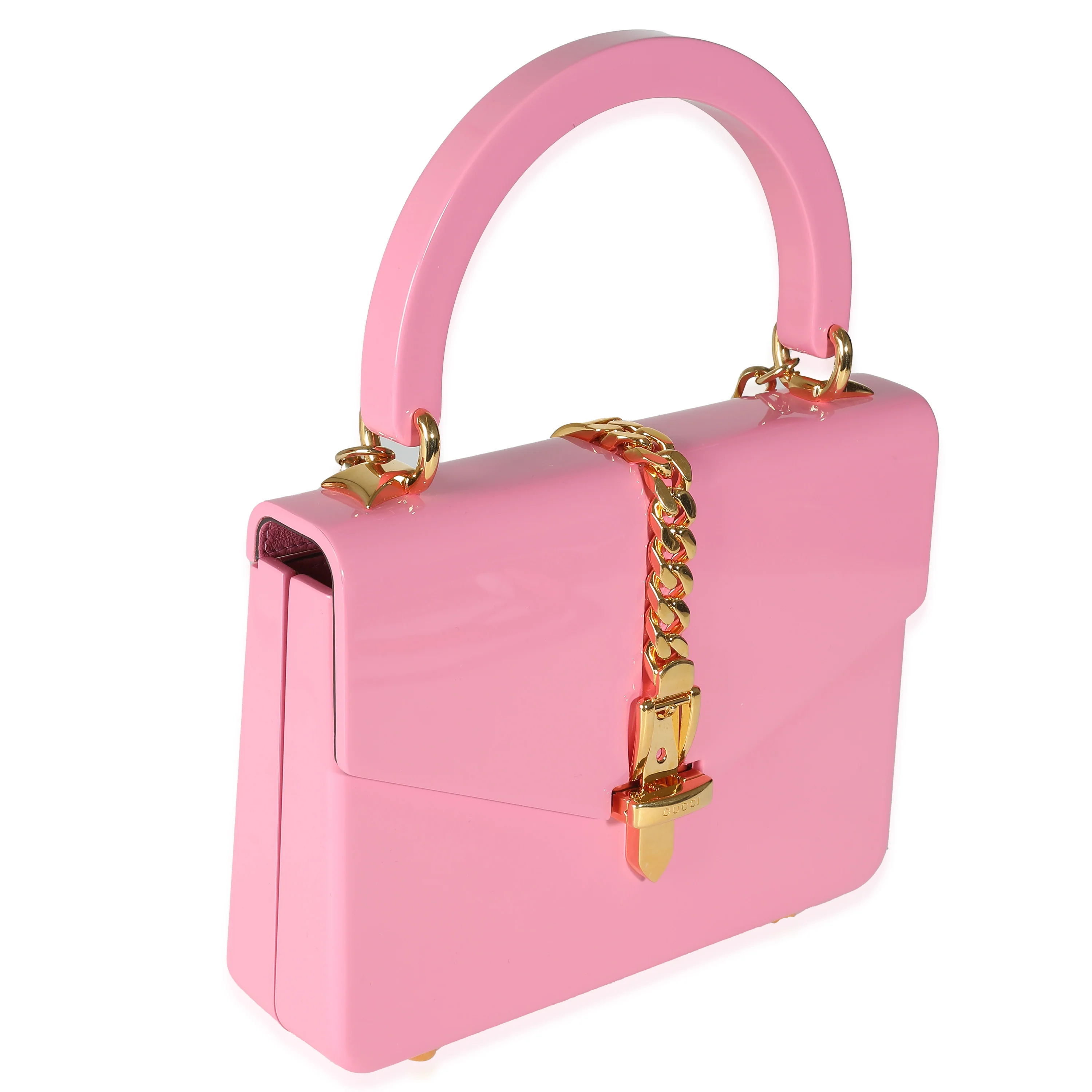 Pink Plexiglass Mini Sylvie 1969 Top Handle Bag - Image 3