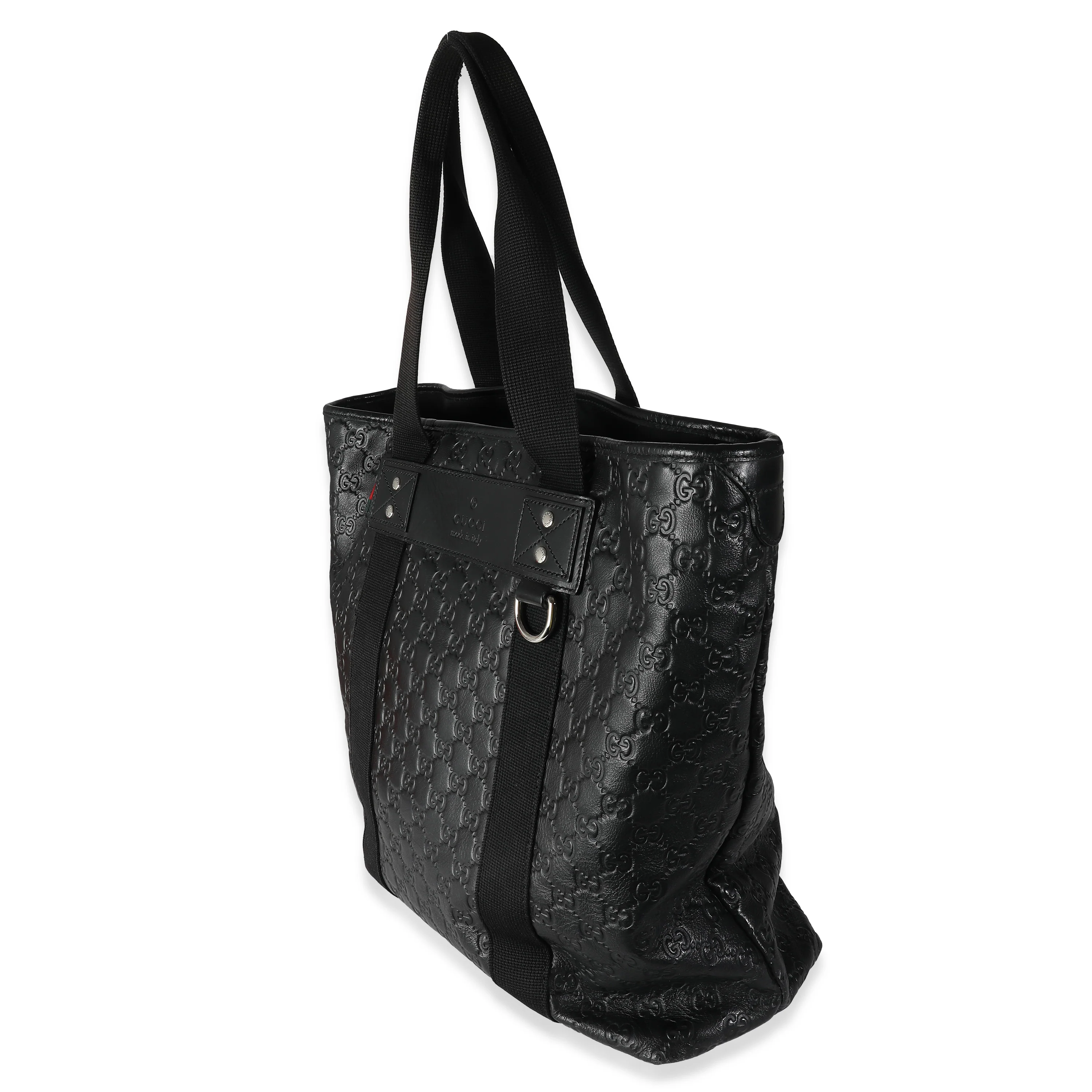 Black Leather Guccissima Tote - Image 2