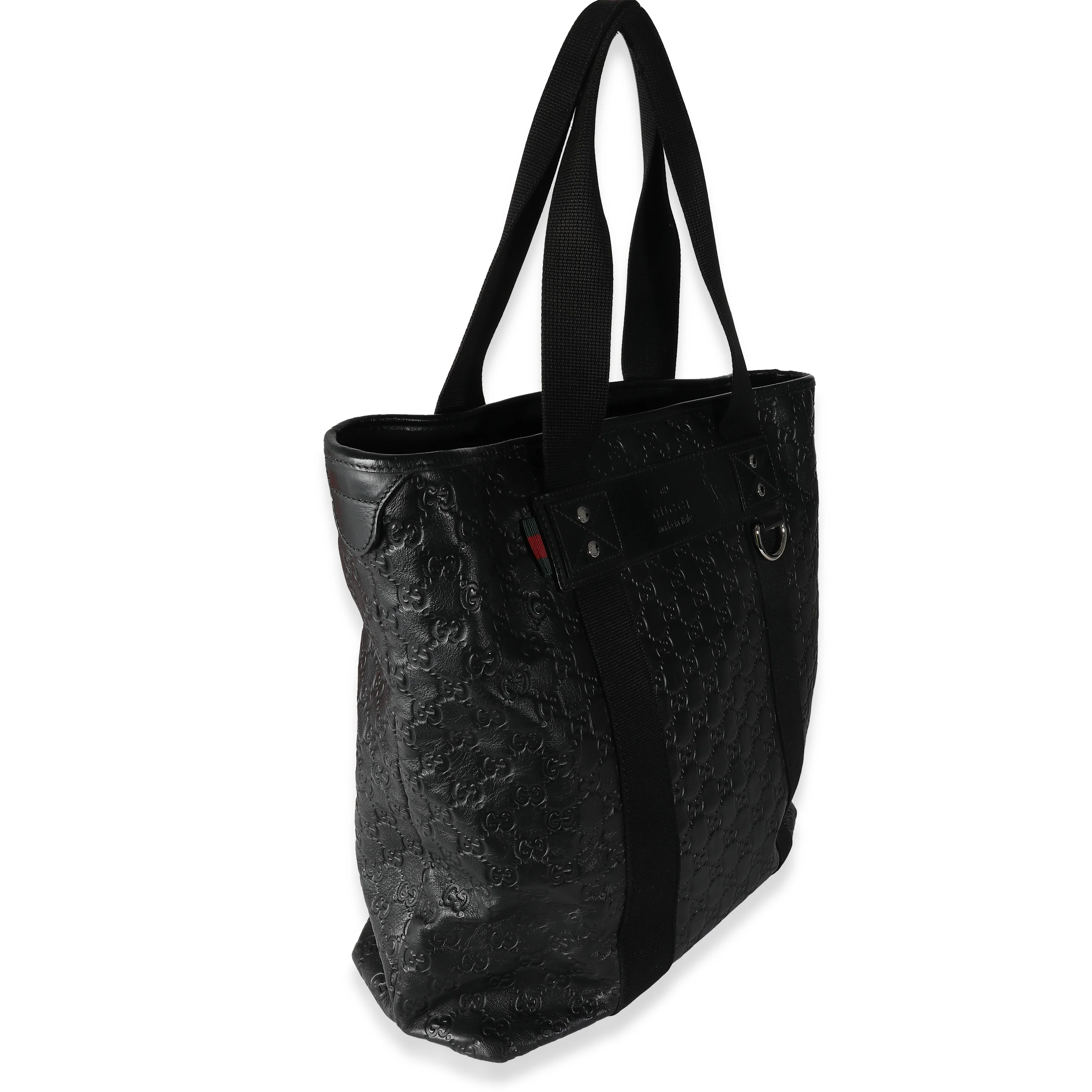 Black Leather Guccissima Tote - Image 3