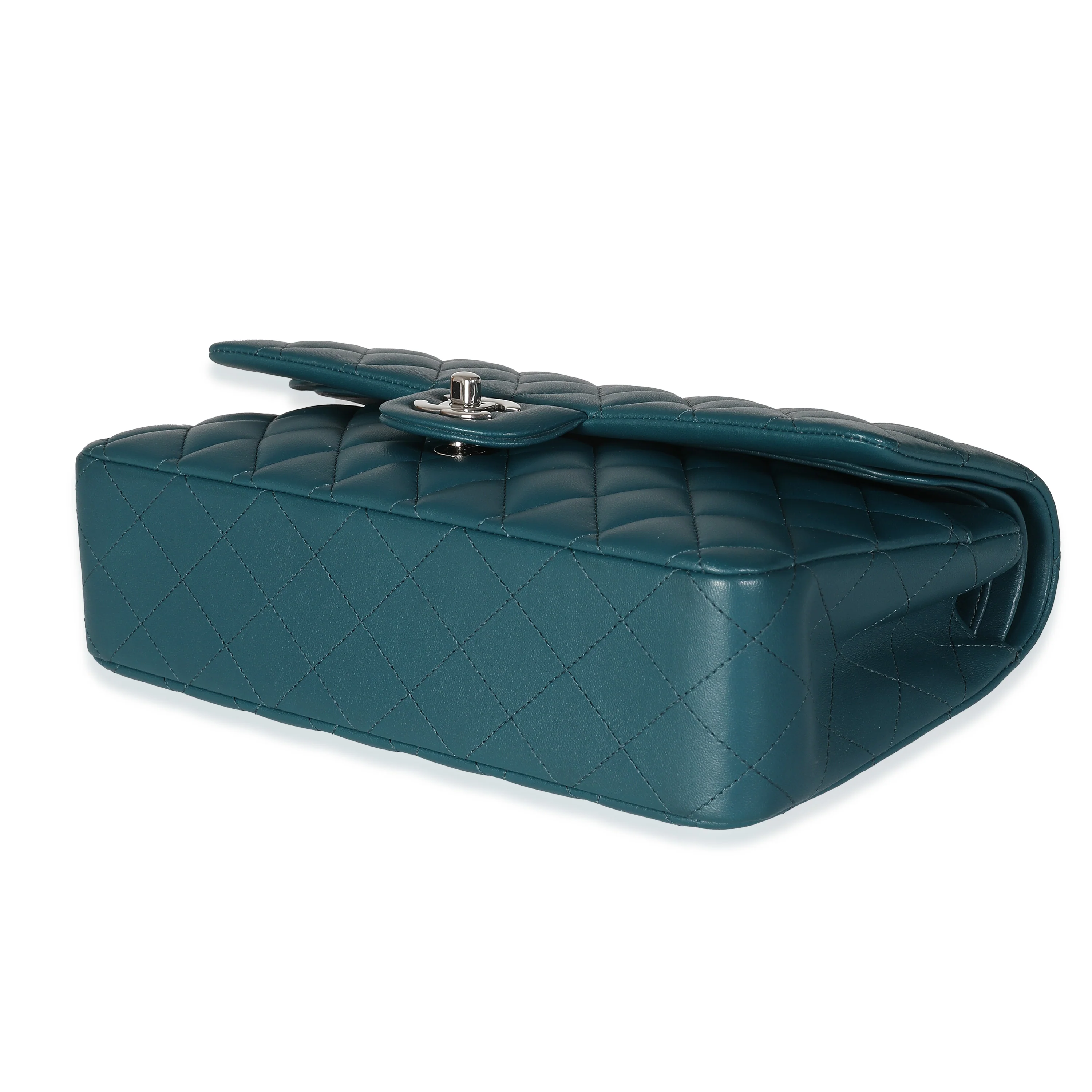 Dark Turquoise Quilted Lambskin Medium Classic Double Flap Bag - Image 6