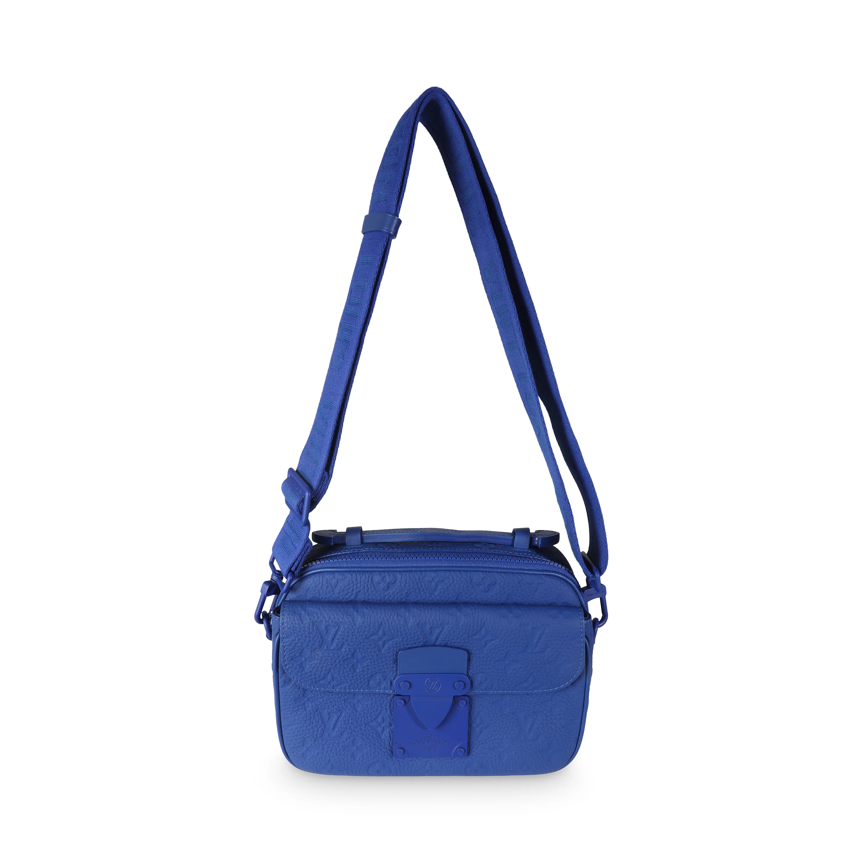 Blue Taurillon Monogram S Lock Messenger - Image 8